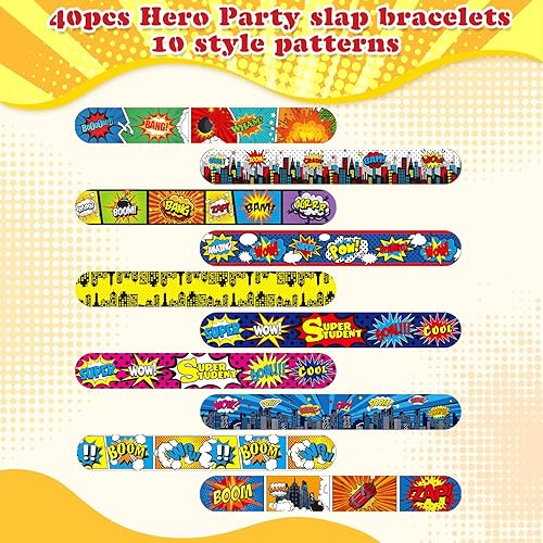 Miniatura 3 de Junkin 40 pulseras de héroe Tie Dye para fiestas para niños y niñas, pulseras a presión, suministros de fiesta, suministros de cumpleaños,