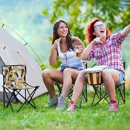 Miniatura 6 de Outdoor Folding Cow Sunflower Camping Chairs for Adults Portable Camping Chair Lightweight Lawn Chair 202a3813