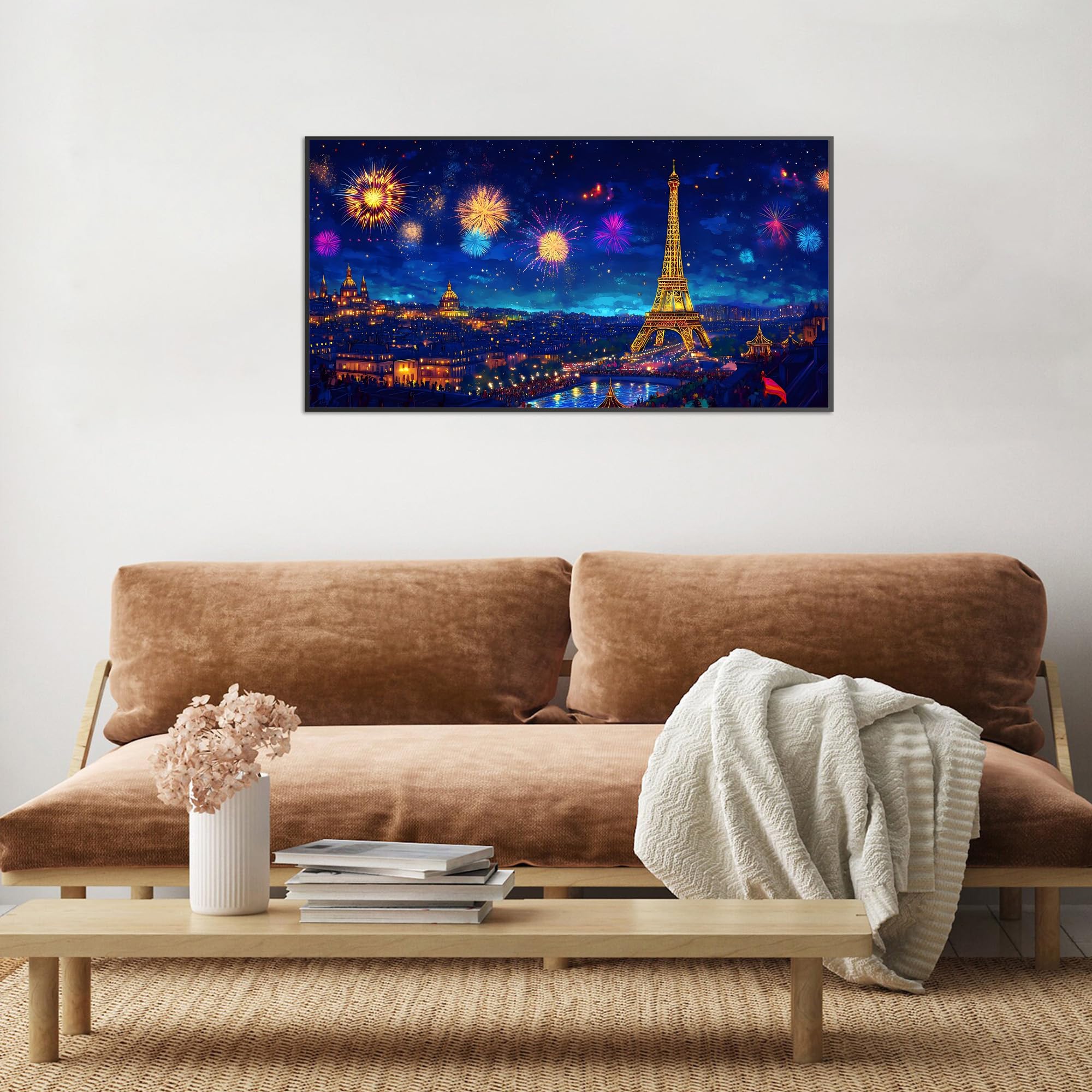 Special Shape Puzzles for Adults 1000 Pieces - Eiffel Tower at Night Jigsaw Puzzle Challenging Impossible Puzzle, Unique Home Decor & Game (16x31Inch/41x80cm) for Puzzle Lovers - 5