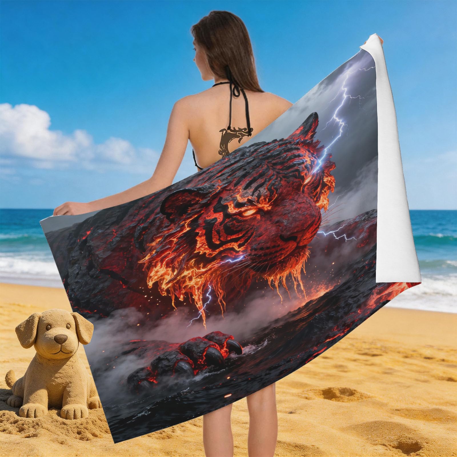 Leichong Men's Red 3D Cartoon Zebra Beach Towel Microfiber Soft Quick Dry For Adults, Cartoon Bath Towel Lightweight Soft Absorbent For Travel Swimming Pool Sports, 75 X 150 Cm