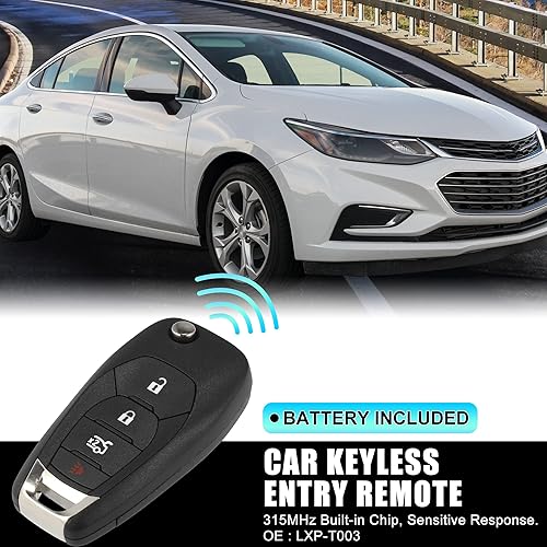 Miniatura 2 de X AUTOHAUX 315MHz 46 Chip LXP-T003 Reemplazo sin llave de entrada remota llavero de coche para Chevy Cruze 2016 2017 2018 2019 4 botones de