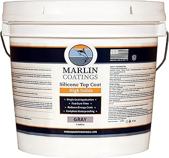 100% Silicone Roof Sealant - Self Leveling - Complete Waterproofing - Easy One Coat Application - Designed for Your RV, Camper, Trailer, Commercial Building… (1 Gallon, Gray)