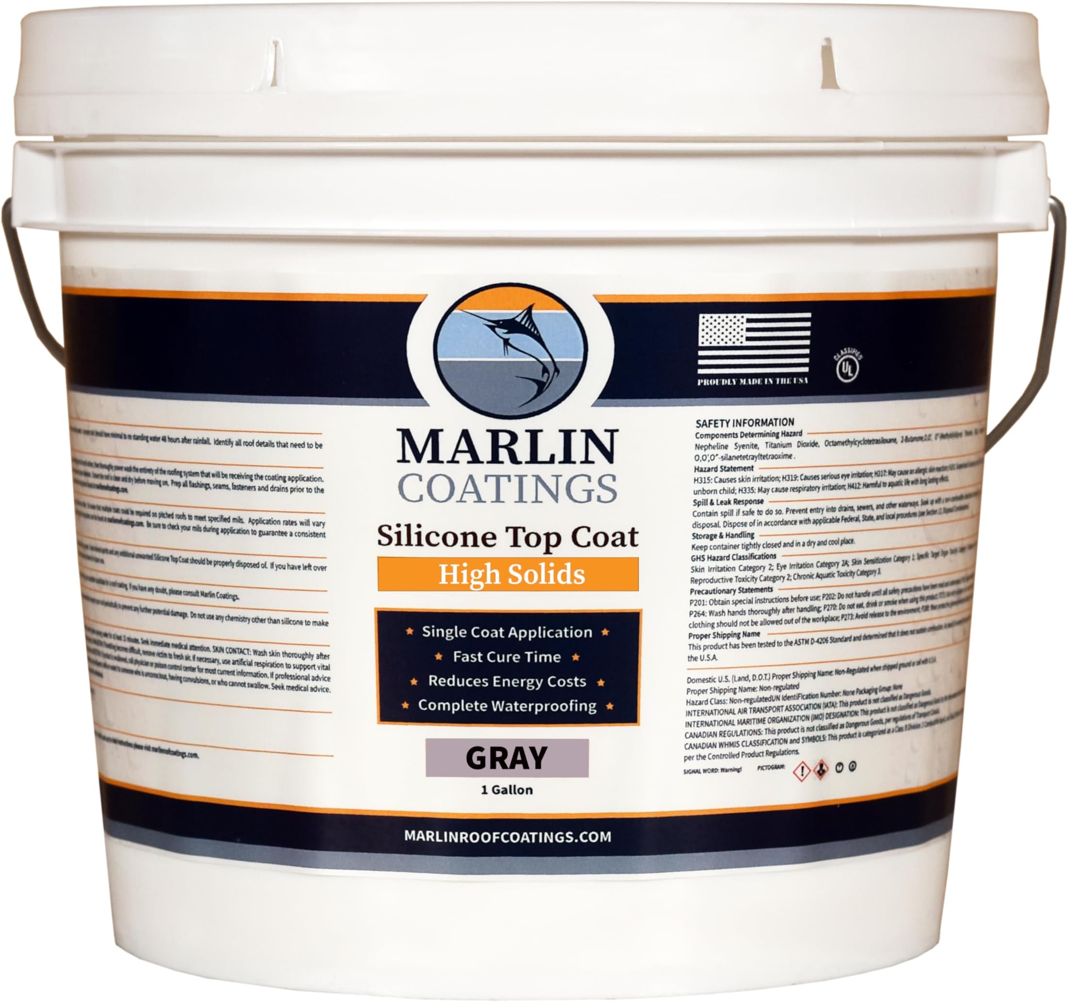 100% Silicone Roof Sealant - Self Leveling - Complete Waterproofing - Easy One Coat Application - Designed for Your RV, Camper, Trailer, Commercial Building… (1 Gallon, Gray)