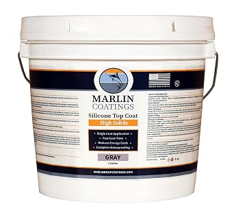 100% Silicone Roof Sealant - Self Leveling - Complete Waterproofing - Easy One Coat Application - Designed for Your RV, Camper, Trailer, Commercial Building... 1 Gallon, Gray