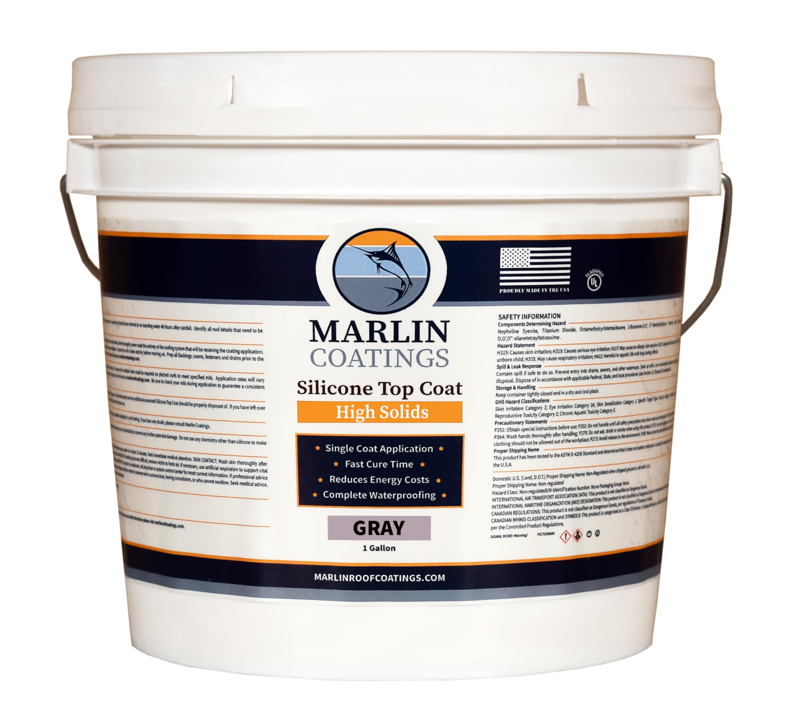 100% Silicone Roof Sealant - Self Leveling - Complete Waterproofing - Easy One Coat Application - Designed for Your RV, Camper, Trailer, Commercial Building… (1 Gallon, Gray)