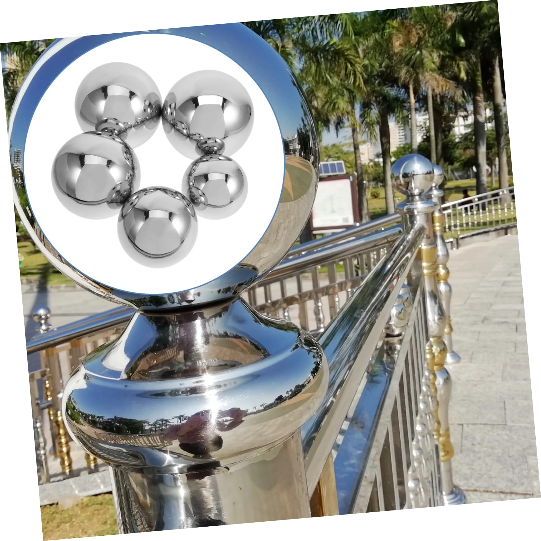 5pezzi Sfera Riflettente Inossidabile Da Giardino Acciaio Palline Decorative Lisce Per Fotografia Professionale e Decorazioni Esterne Design Elegante e Resistente