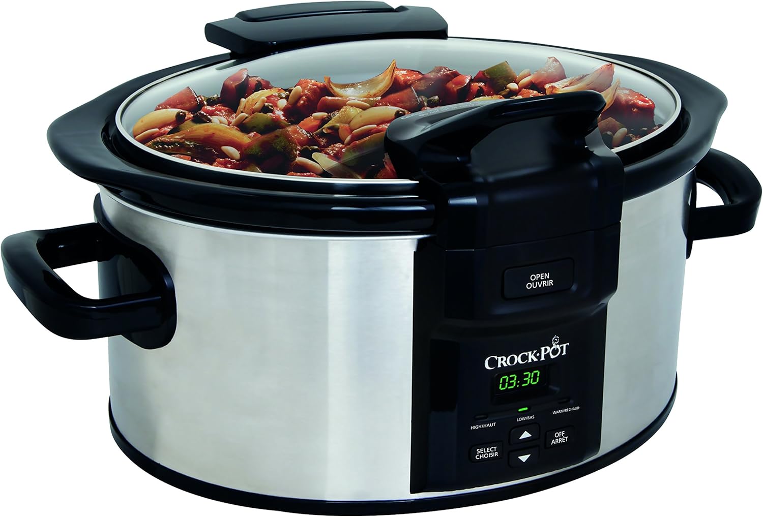 CrockPot SCCPVC600LHS033 6 Quart Programmable Lift & Serve HingedLid Slow Cooker, Stainless