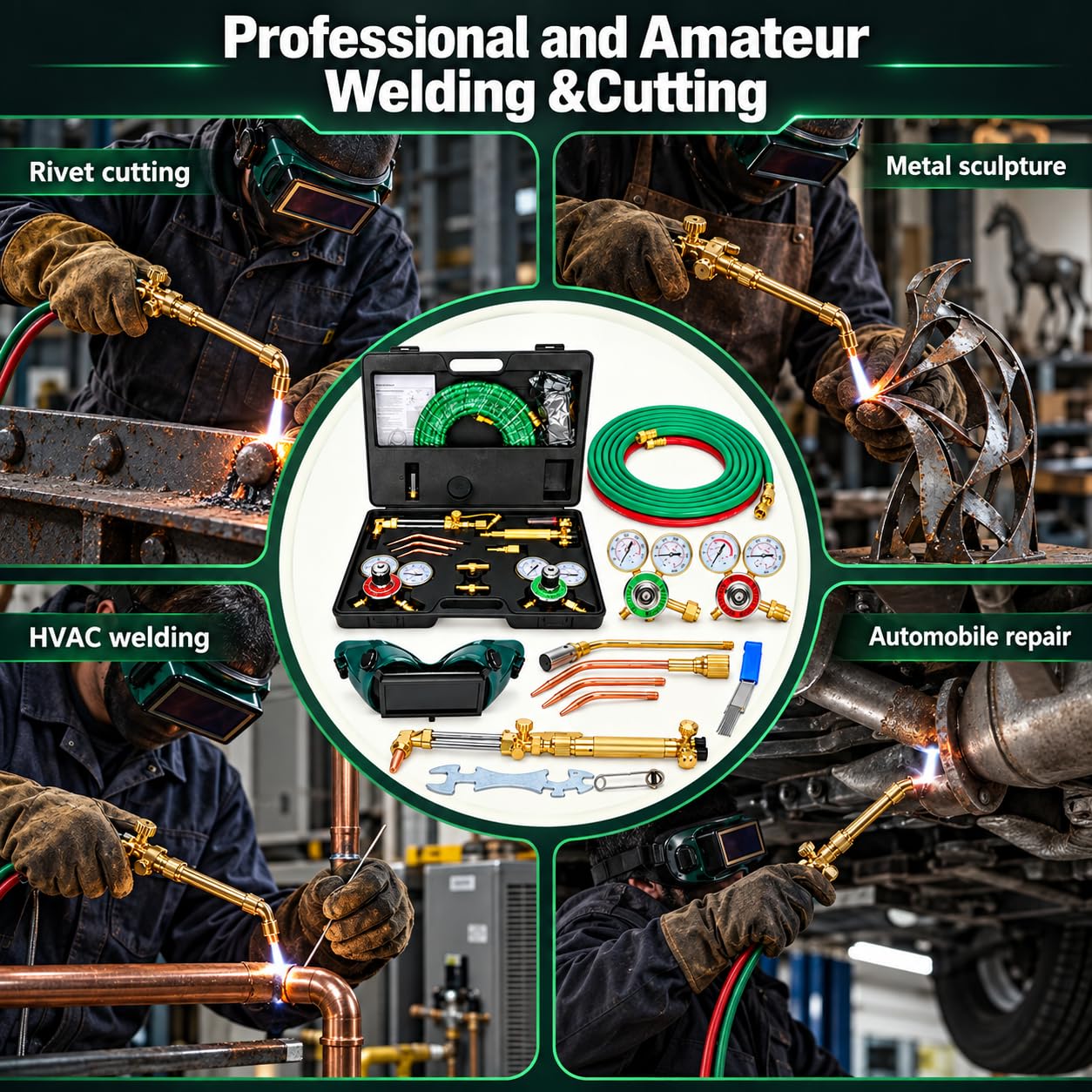 Heavy Duty Oxy Acetylene Torch Kit - 17PC -8