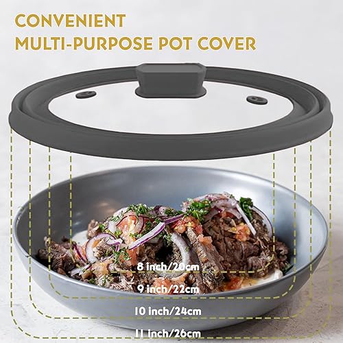 Miniatura 6 de Cubierta plegable para salpicaduras de microondas, tapa de microondas plegable de silicona de vidrio para alimentos, protector de salpicaduras de