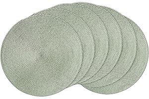 AHHFSMEI 15-Inch Round Braided Placemats