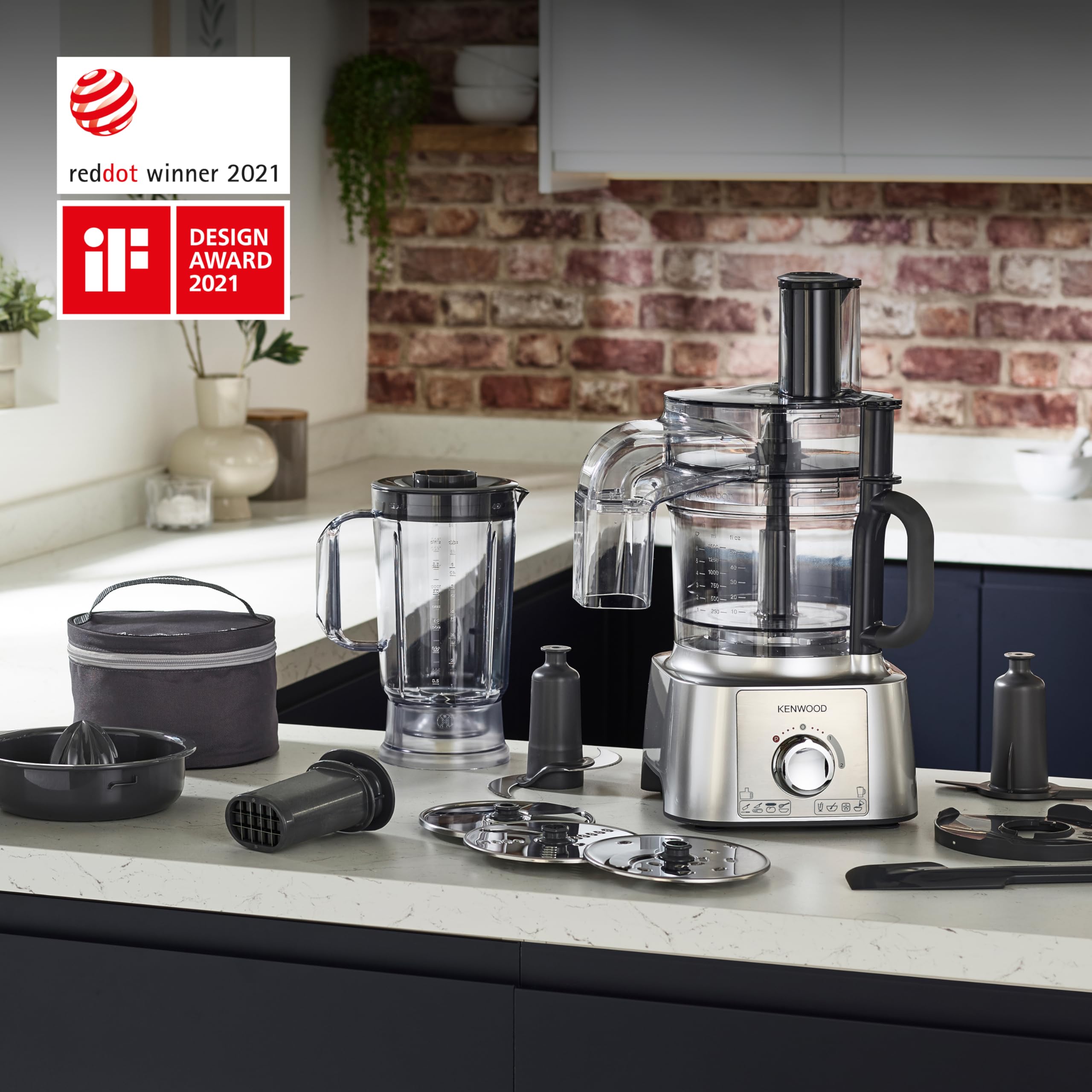 Kenwood MultiPro Express FDP65.820SI, Robot de Cuisine Multifonction avec Large Gamme d'Accessoires, Bol d'une Capacité de 3 L, 2 Vitesses Plus Pulse, 1000W, Argent