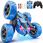 Hamdol Remote Control Stunt Car for Kids, 360 Spinning Double-Sided RC Toy with Headlights, 4WD USB-C Rechargeable Vehicle for Boys Ages 6-12, Educational STEM Toy