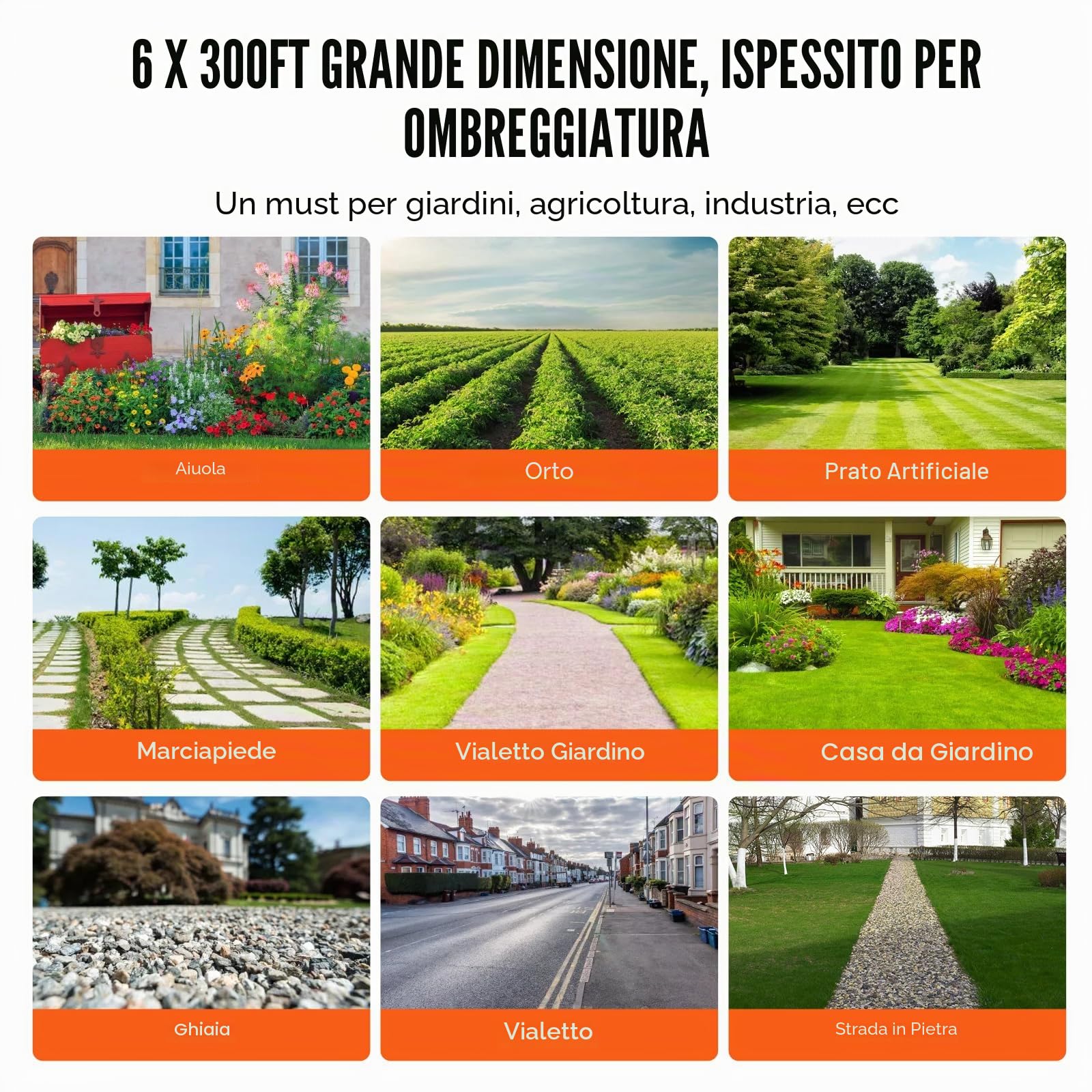 VEVOR Telo Pacciamante Anti Erbacce 1,8x91,4 m Geotessile Tessuto Anti-Ricrescita delle Erbacce sotto Ghiaia 102 g/m², Telo PP Permeabile Resistente agli Strappi per Paesaggistica, Copertura Terreno