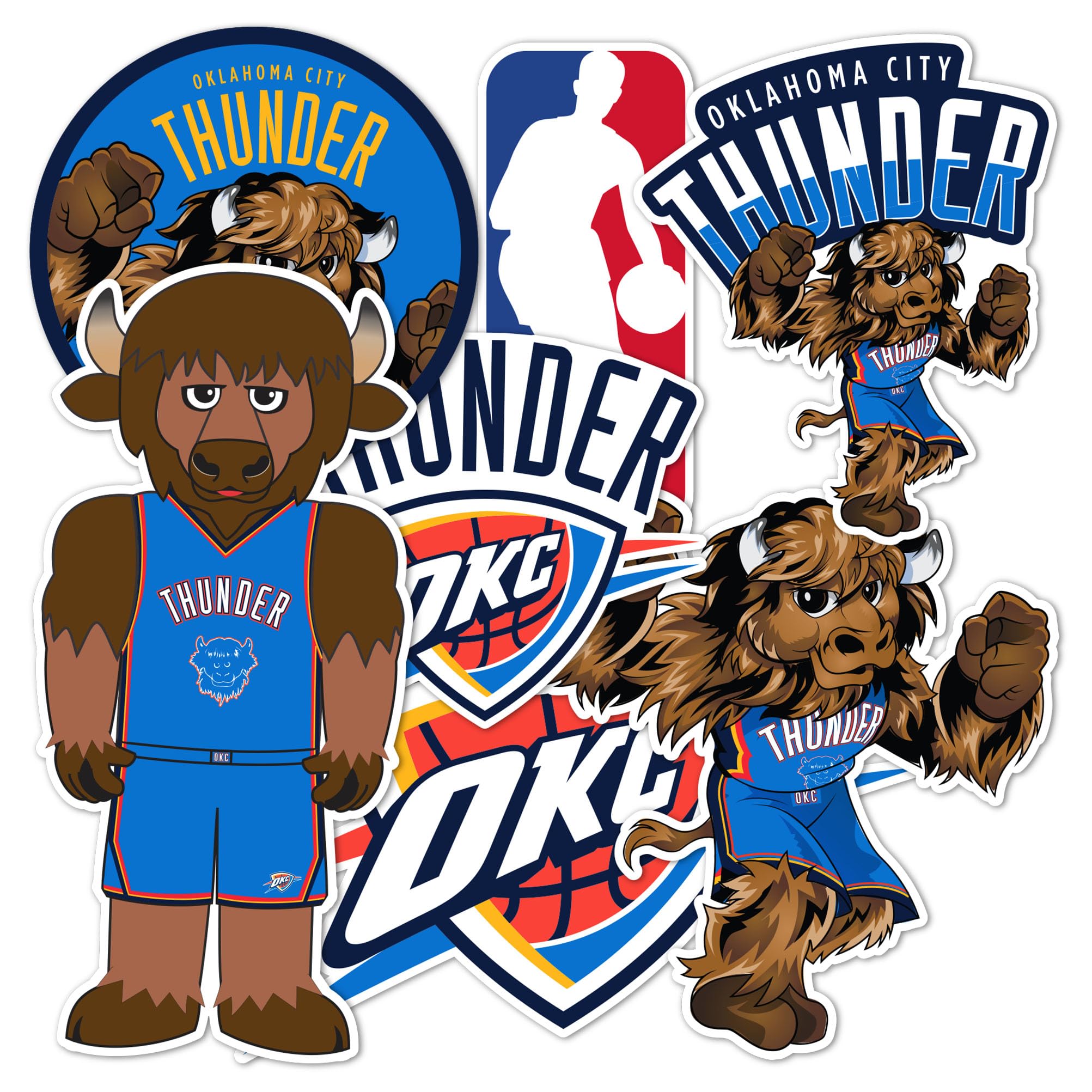 Desert Cactus Oklahoma City Thunder NBA Officially Licensed Sticker Vinyl Decal Laptop Water Bottle Car Scrapbook (Type 2-Mascot)