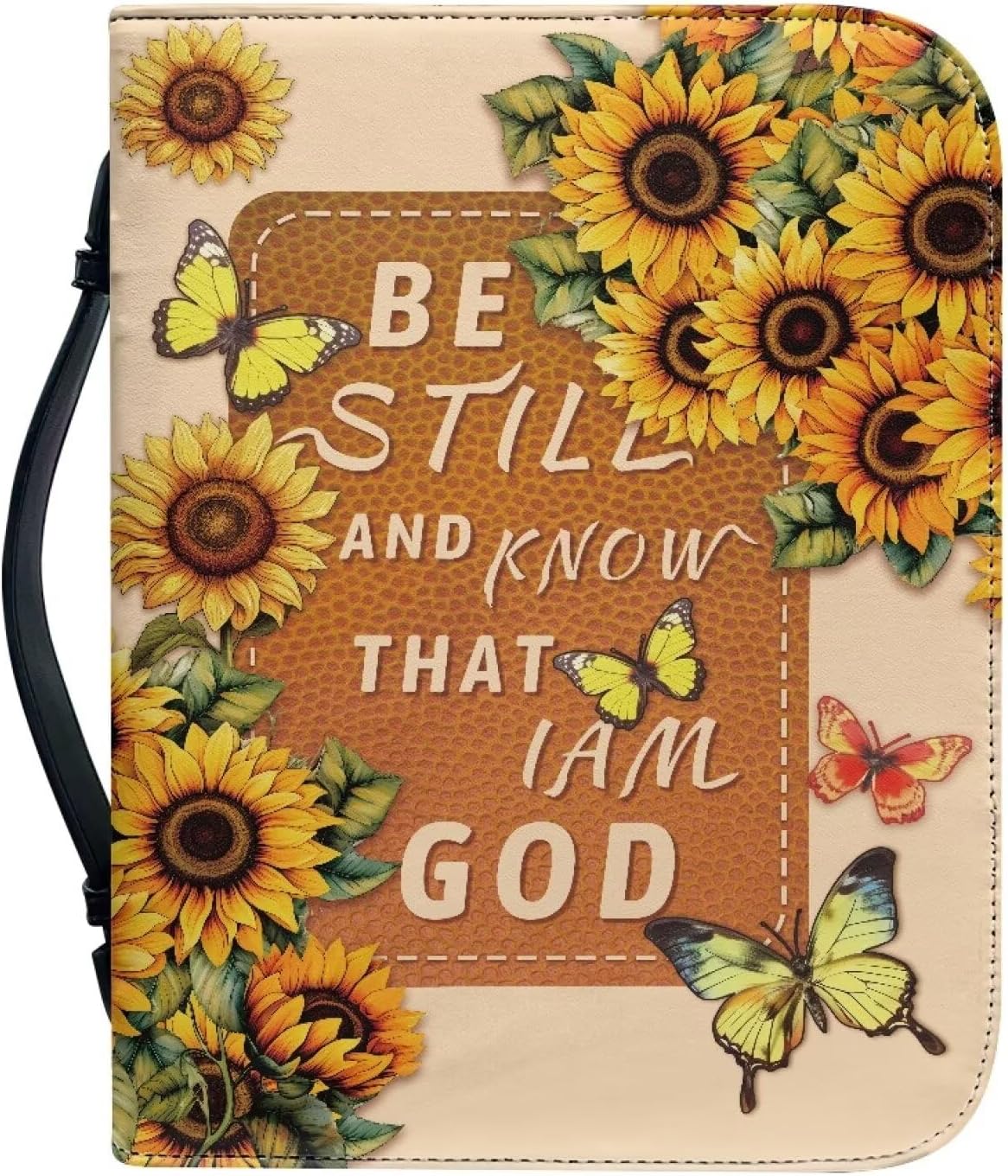 Bible Covers for Women, Portable Leather Bible Case with Handle, Waterproof Bible Carrying Case for Church Worship