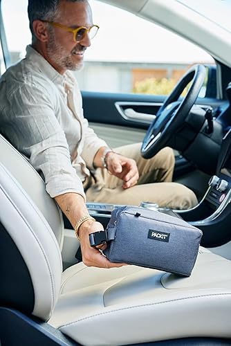 Miniatura 7 de PackIt Caja de aperitivos congelable, niebla gris, fabricada con tecnología EcoFreeze, plegable, reutilizable, cierre de cremallera con asa de