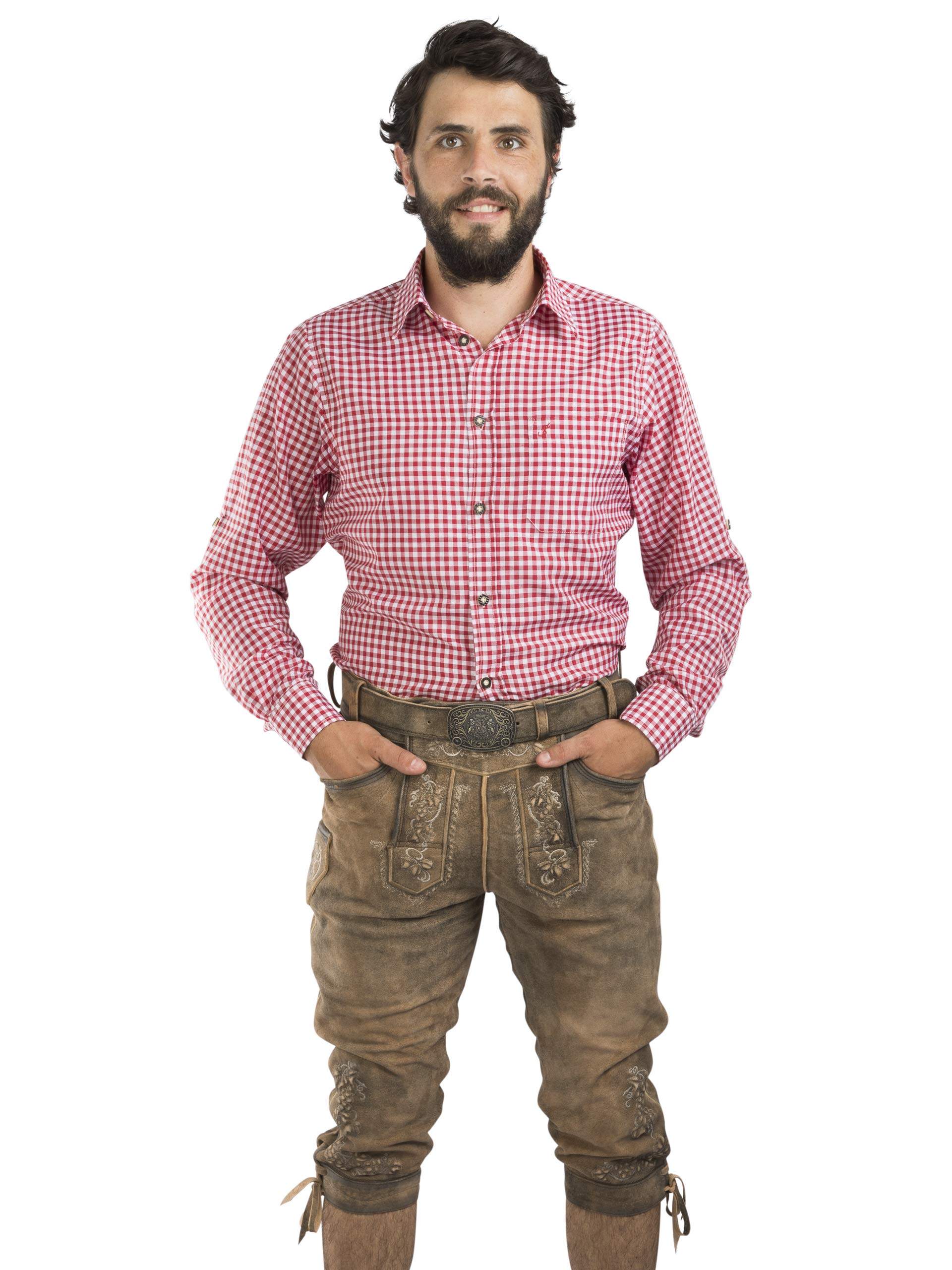 Herren Lederhose Leopold aus der Meisterstück Serie von Schöneberger Trachten - Vintage Kniebundlederhose inkl. Trachtengürtel