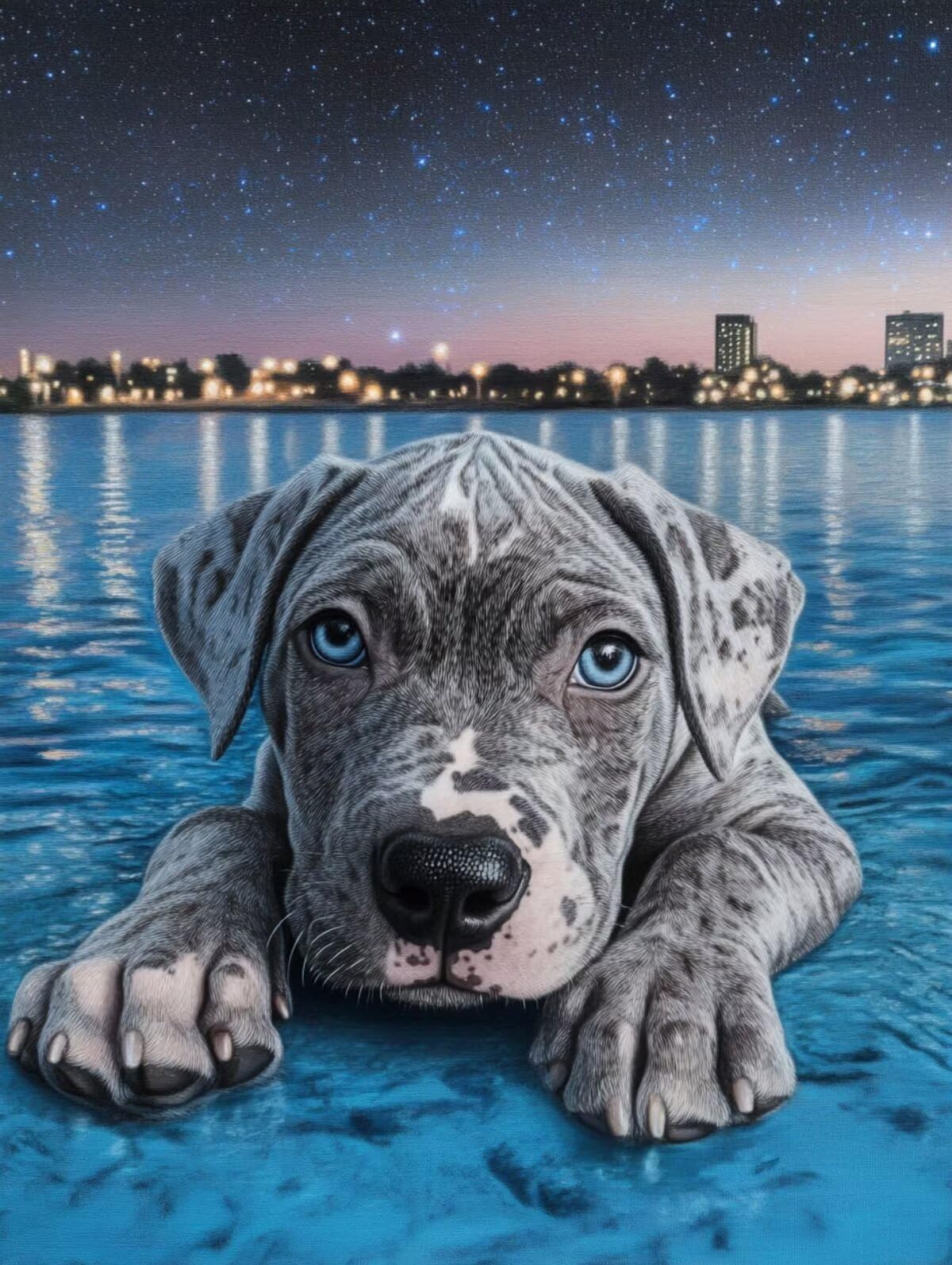 5D Diamond Painting Adulti Seao Rotondo Diamond Painting 100x135cm a-2989 | Perro Diamond Painting Kit Completo, Dimensioni Diamantini Crystal Art, Hobby Creativi Adulti Decorazioni da Parete e Casa