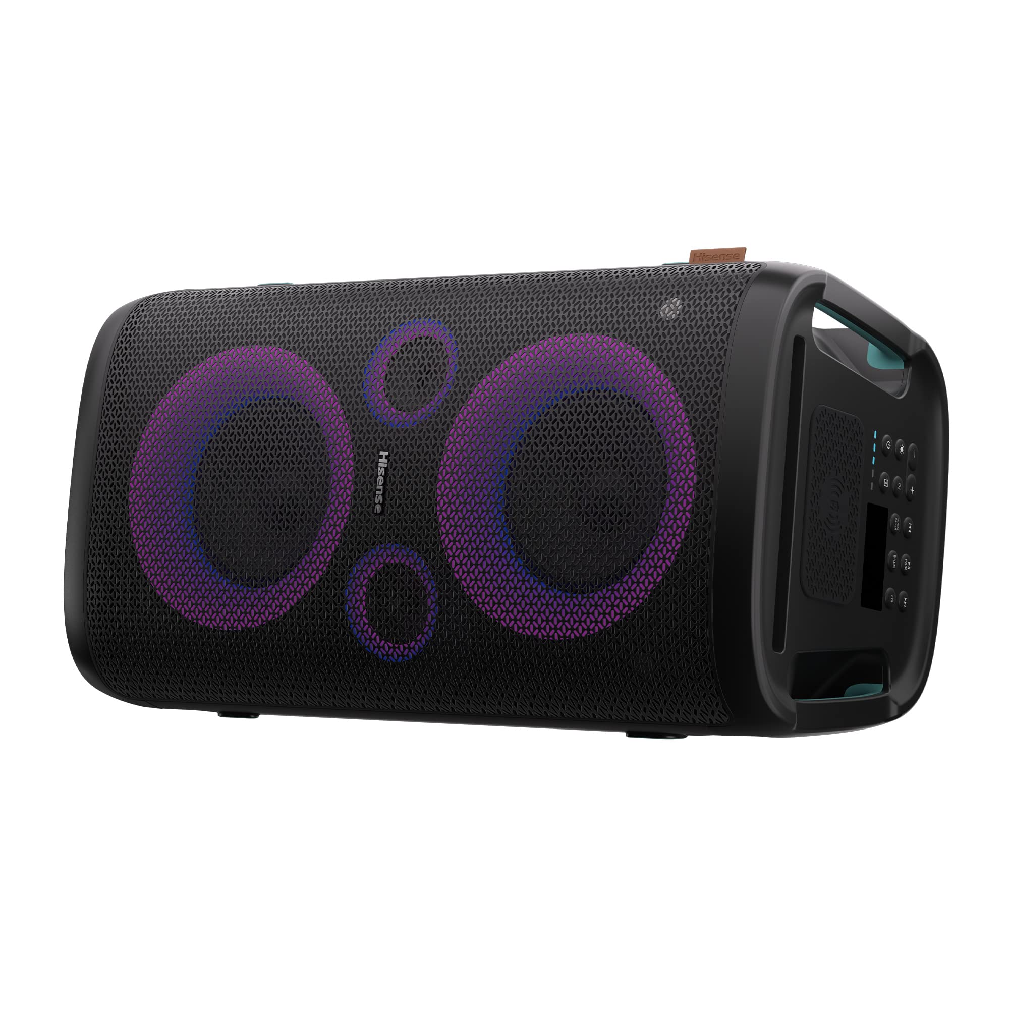 Hisense Party Thunder, 620 W Maximale Audioleistung, AI Lichtshow, 18 Stunden Akkulaufzeit, Auracast™ Receiver, Transportierbar, ConnectLife, IPX4 Wasserdicht, AI Vocal Fader, Bluetooth 5.4