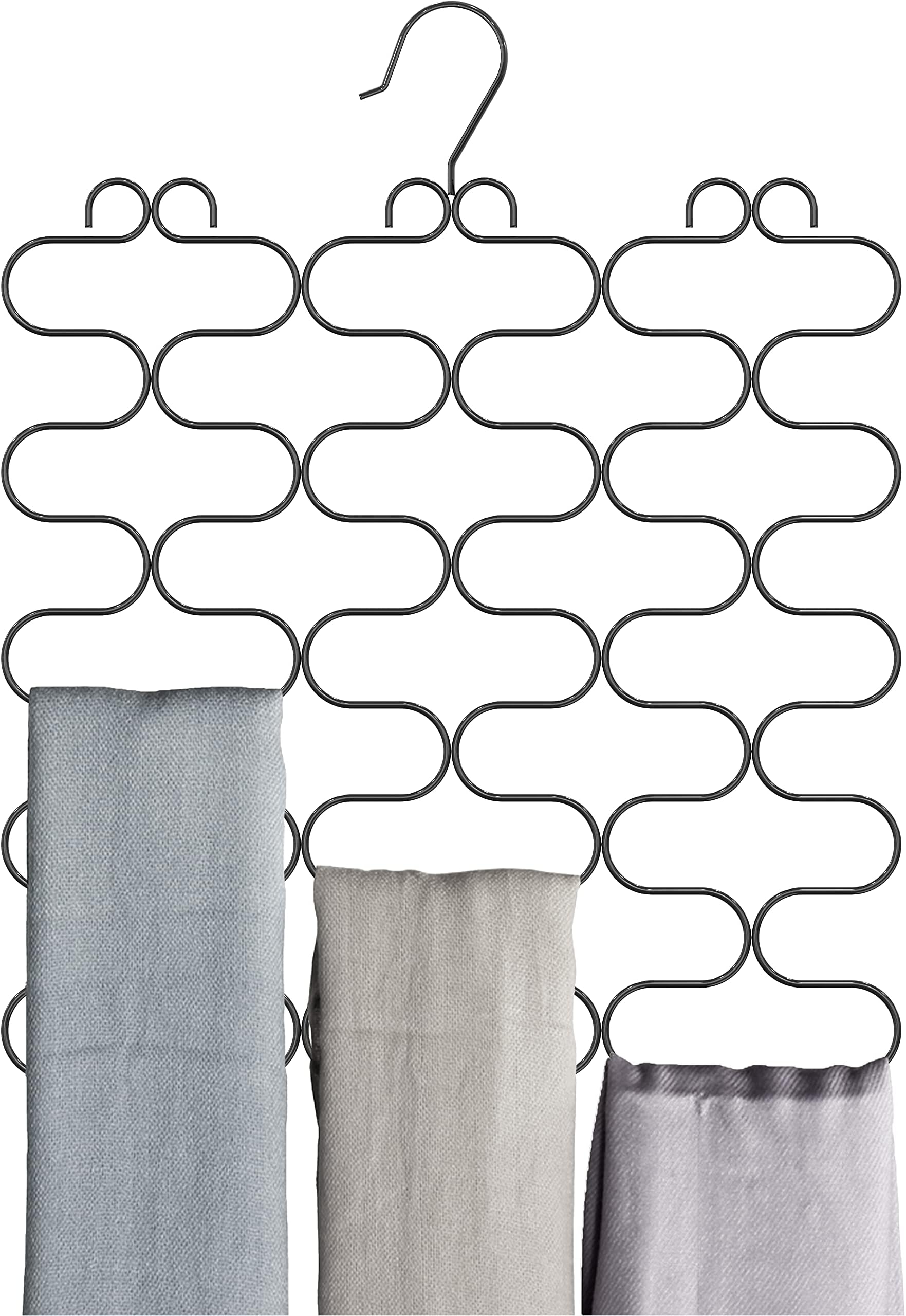 DecoBros Supreme 23 Loop Scarf/Belt/Tie Organizer Hanger Holder, Black