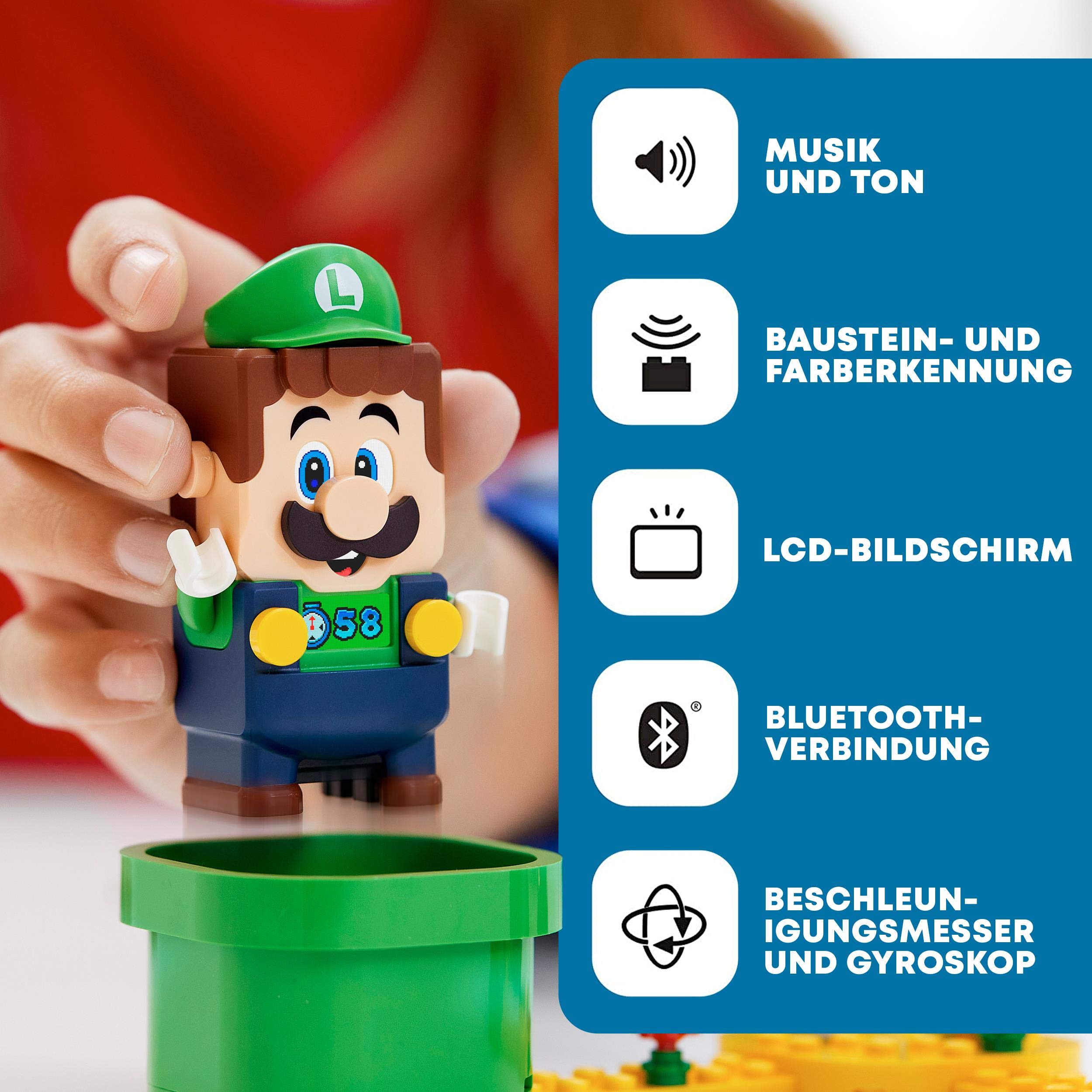 LEGO 71387 Super Mario Abenteuer mit Luigi – Starterset, Spielzeug mit einer interaktiven Figur, modulares Set, Geschenk zu Ostern für Kinder