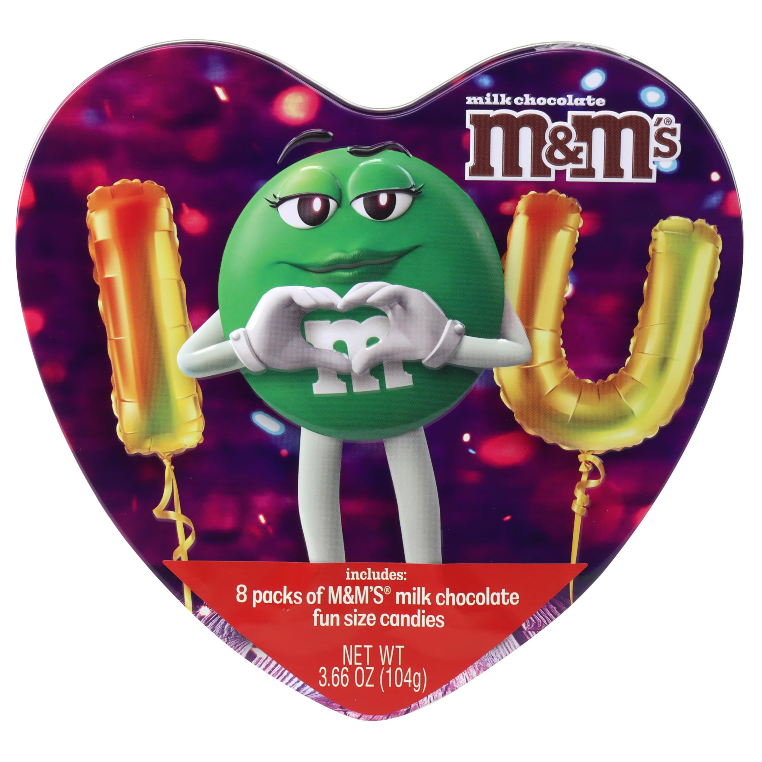 M&M'S Heart Shaped Tin with Milk Chocolate M&M'S Candies, 3.66 oz