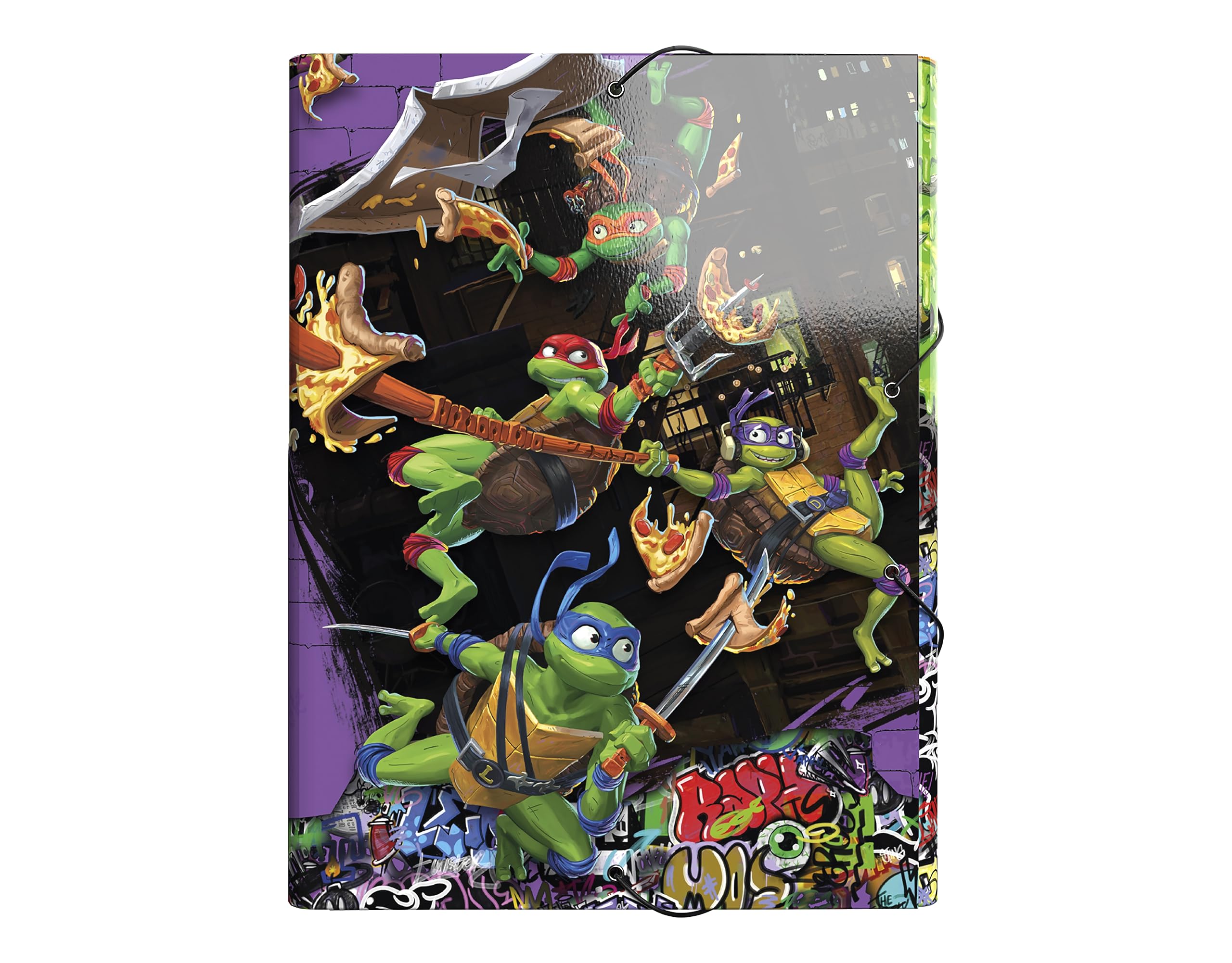CYPBRANDS Unisex Kinder Ninja Turtles Klappen Ordner, bunt
