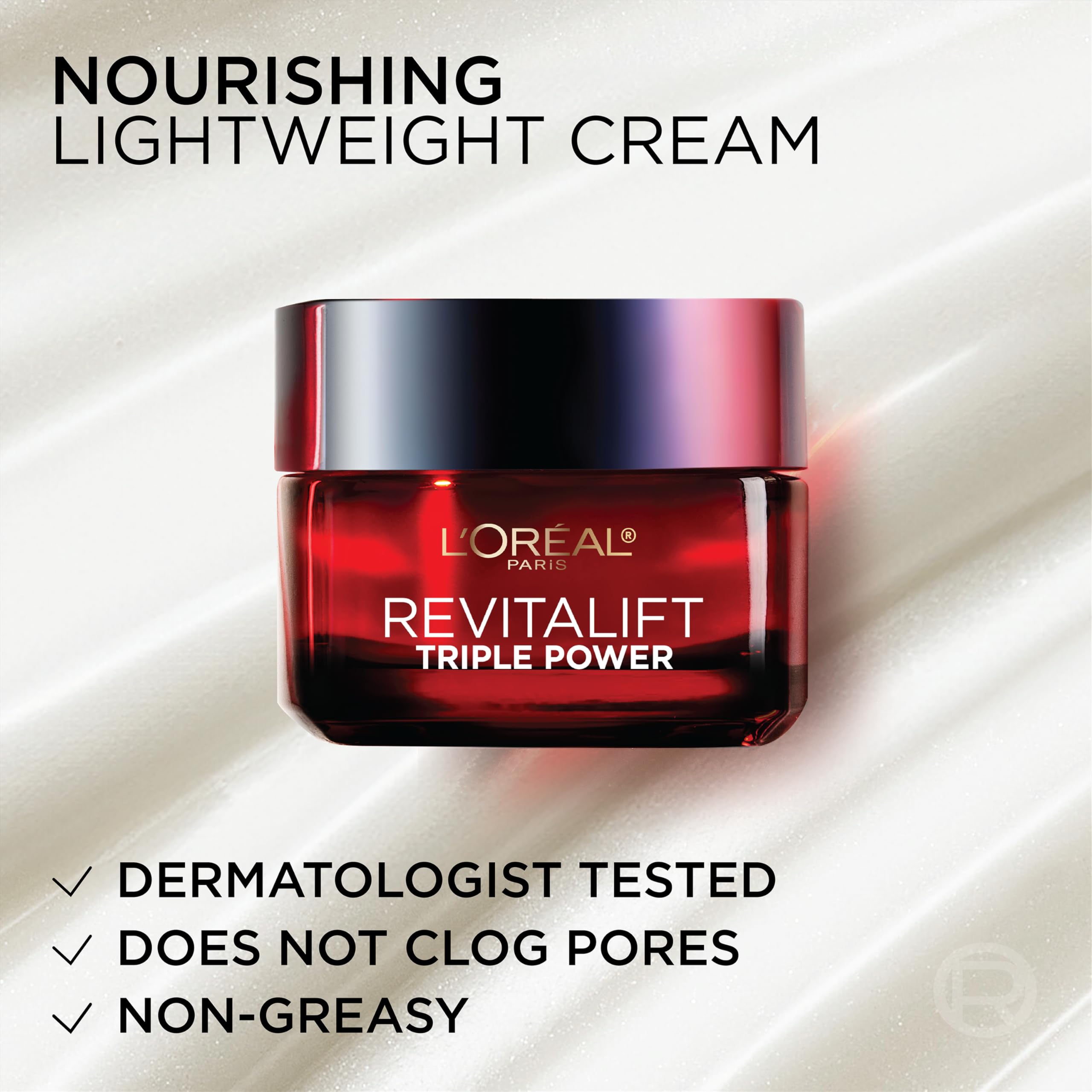 L'Oreal Paris Revitalift Triple Power Anti-Aging Face Moisturizer, Pro Retinol, Hyaluronic Acid & Vitamin C to Reduce Wrinkles, Firm & Brighten Skin, 1.7 Oz: Fragranced 1.7 Ounce (Pack of 1)