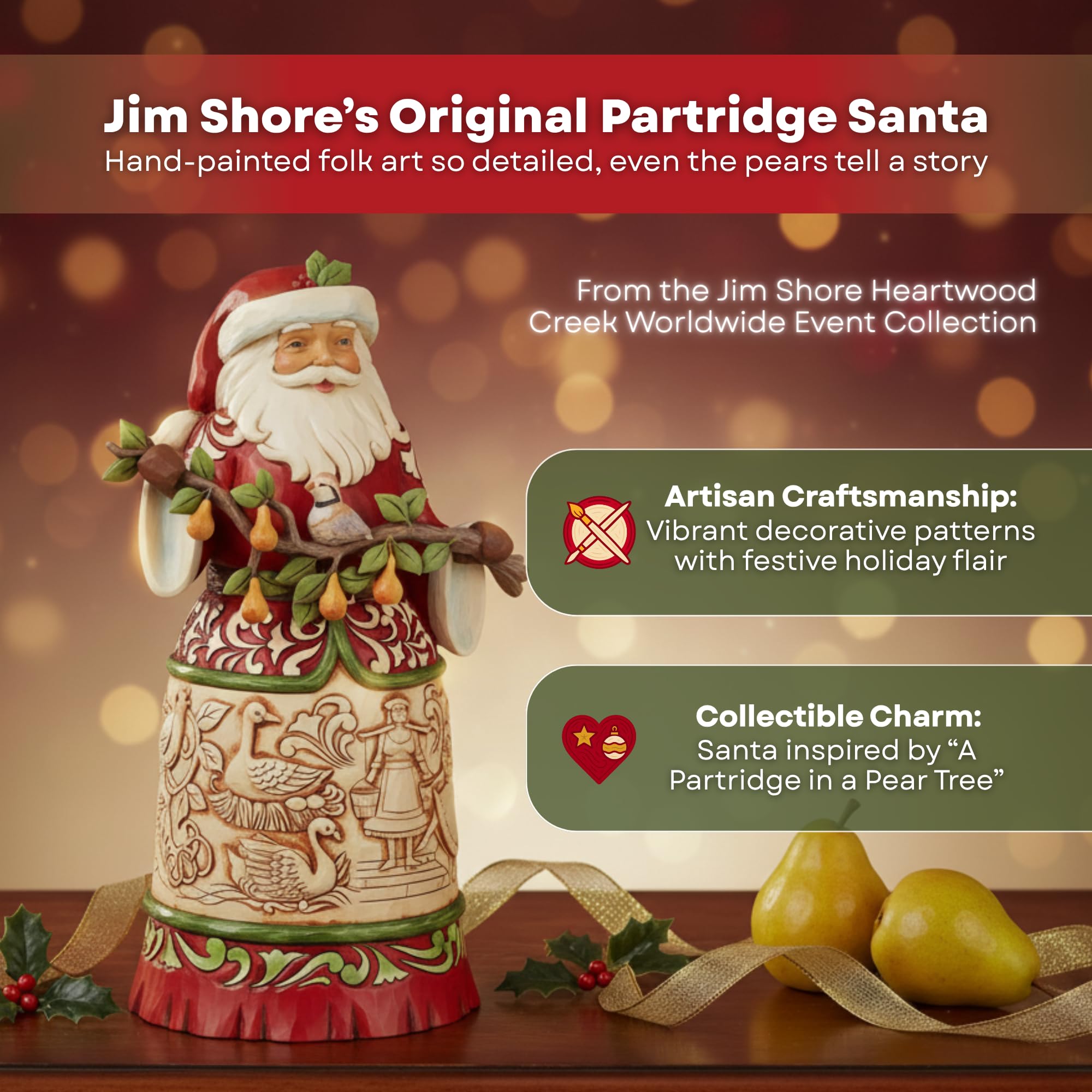 Enesco Jim Shore Twelve Days Santa Worldwide Ev Heykelcik