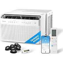 Midea 10,000 BTU U Shaped Smart Inverter Window Air Conditioner - Cools 450 Sq Ft, Ultra Quiet with Open Window Flexibility - Alexa/Google Assistant Compatible - 35% Energy Savings, Remote (Updated)