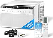 Midea 8,000 BTU U Shaped Smart Inverter Window Air Conditioner - Cools 350 Sq Ft, Ultra Quiet with Open Window Flexibility - Alexa/Google Assistant Compatible - 37% Energy Savings, Remote (Updated)