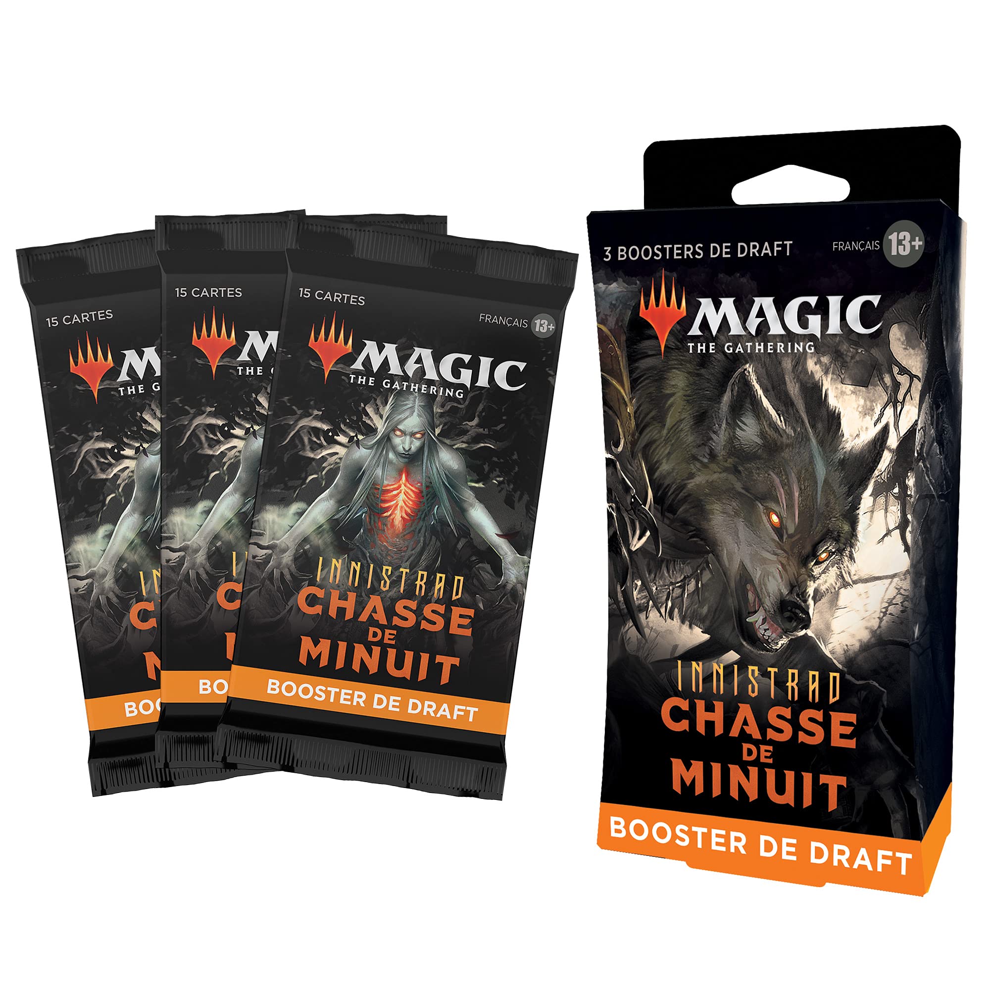 Magic The Gathering - Pack de Draft de 3 boosters Innistrad : Chasse de Minuit Multipack