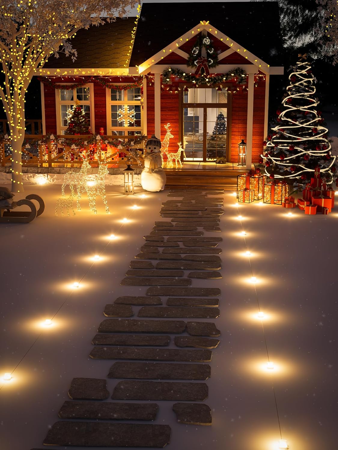 Smart Ground Lights Wired, 15 Pack 50FT Outdoor Pathway Landscape Lighting with APP & Voice Control, 16 Million Colors & Tunable White, Dynamic DIY Modes, IP65 Waterproof for Garden Patio Driveway