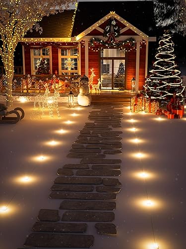 Miniatura 2 de Brizled Luces de suelo inteligentes para exteriores, 50 pies, 130 lúmenes, RGBCW, luces LED de camino que cambian de color, control de aplicación,