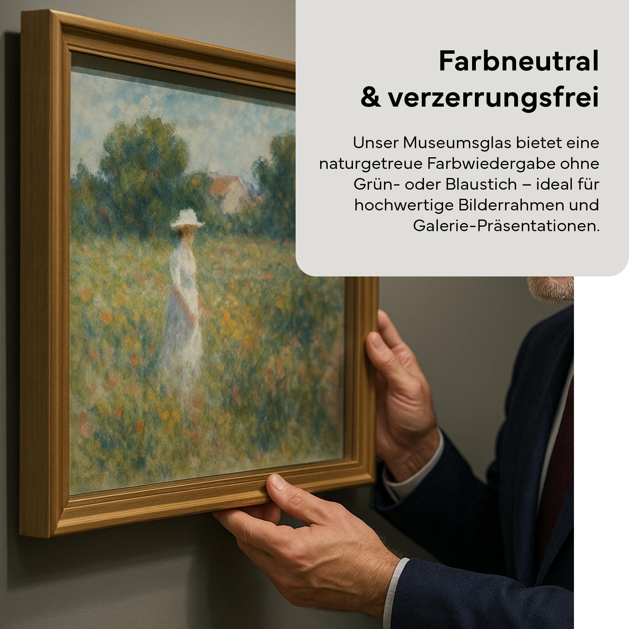 Verre musée de 2 mm - Découpe sur mesure - Plaque en verre avec 92 % de protection UV - Pour cadre photo de 18 x 24 cm à 70 x 100 cm - Verre pour photos et art - Fabriqué avec précision et emballé en