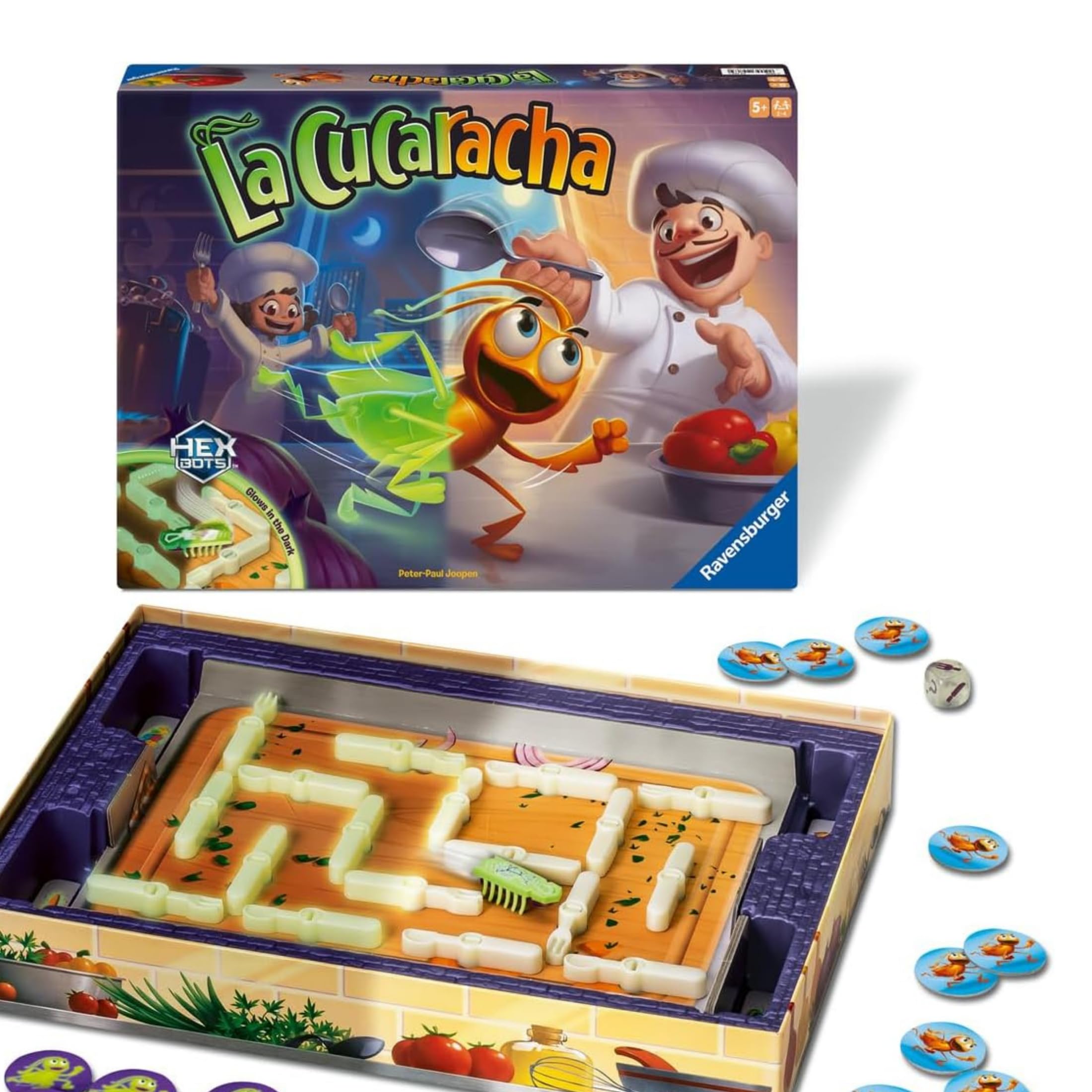 Ravensburger - La Cucaracha Juego de Mesa 5 Años | Juego Mesa 5 Años Que Brilla en la Oscuridad | Juegos De Mesa Niños de Cucarachas | Juegos Mesa en Español | Regalos para Niños