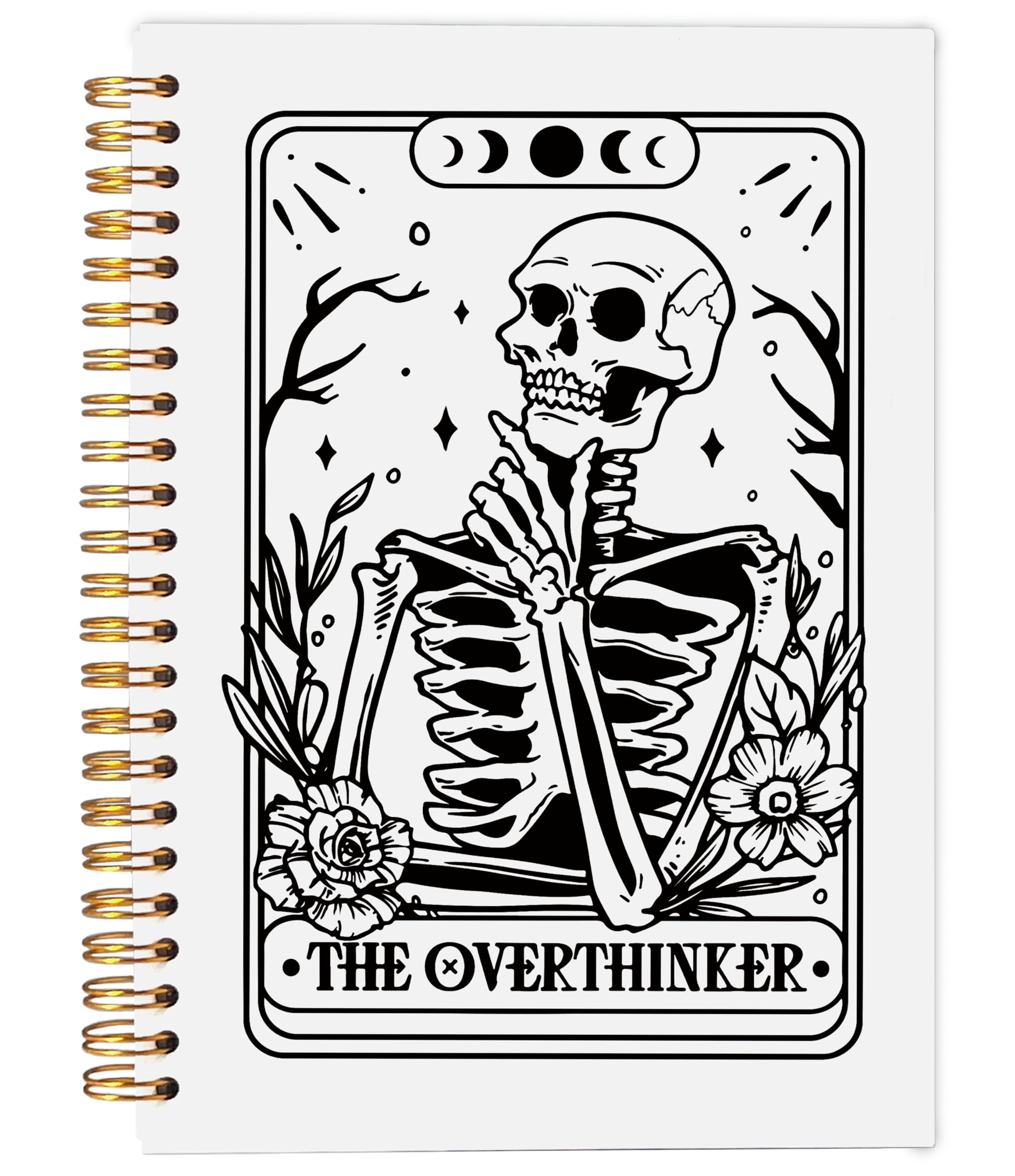 the Overthinker Tarot Card Notebook Journal, Gothic Goth Skull Notebook Journal, Witchy Journal, Goth Office Supplies, Witchy Stuff Spiral Notebook 5.5x8.3