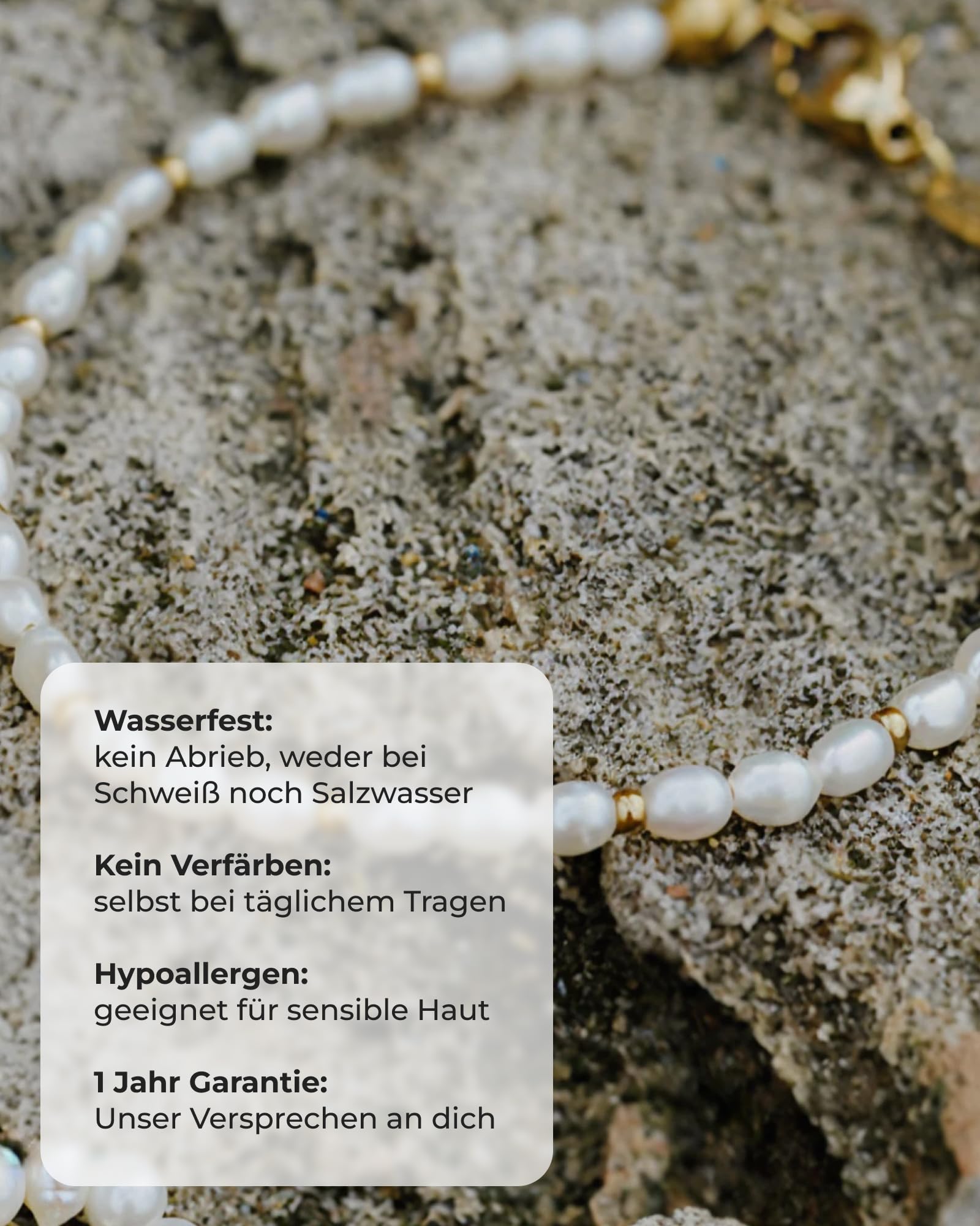 Luamaya wasserfestes Armband mit Süßwasserperlen für Damen | Edelstahl, 16 -19 cm verstellbar, hautfreundlich, kein Anlaufen, feminines Design, zum Kombinieren