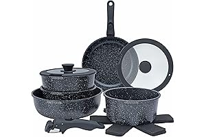 Country Kitchen Stainless Steel Cookware Set with Detachable Handle