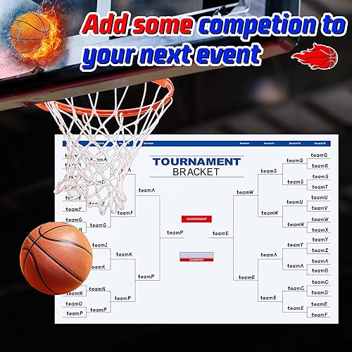 Miniatura 5 de Pasimy El juego de pósteres de soporte para torneo incluye póster reutilizable de borrado en seco de 24 x 36 pulgadas con rotulador, borrador de