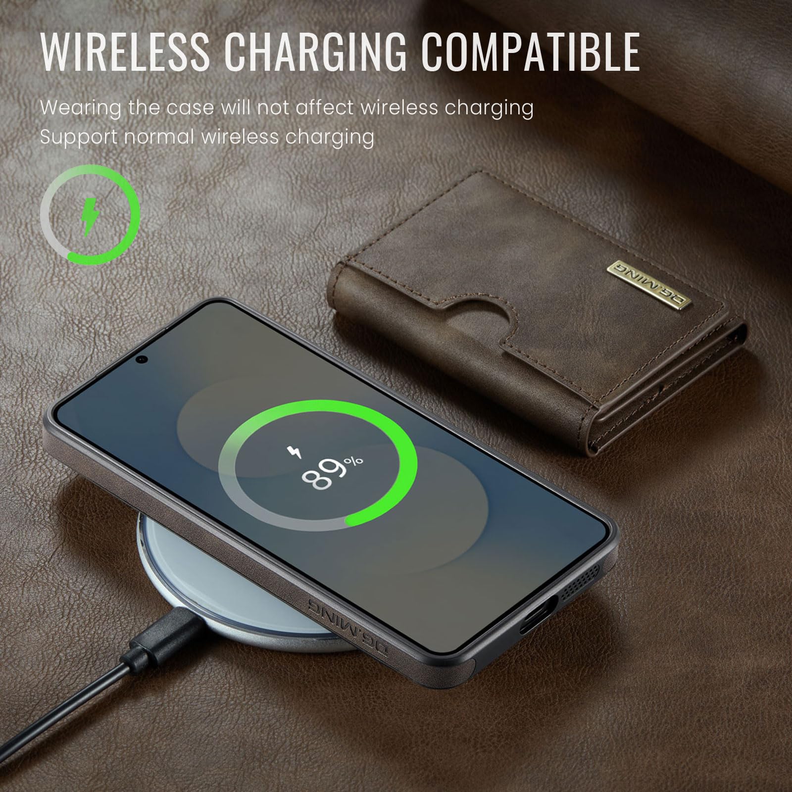 Asuwish Custodia per telefono per Samsung Galaxy S26 5G Portafoglio magnetico staccabile con ricarica wireless e blocco RFID Porta carte di credito Flip Stand S 26 26S G5 SM-S942U Donne Uomini Caffè
