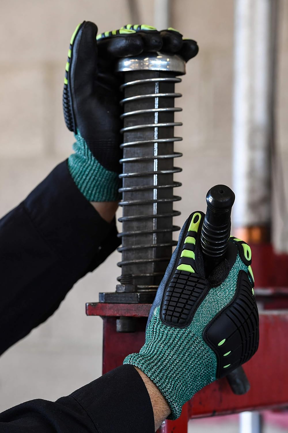 Walker's Men's A4 Impact & Cut Resistant Durable Flexible HPPE Shell Protective Utility Gloves with Foam Palm & TPR Bumpers