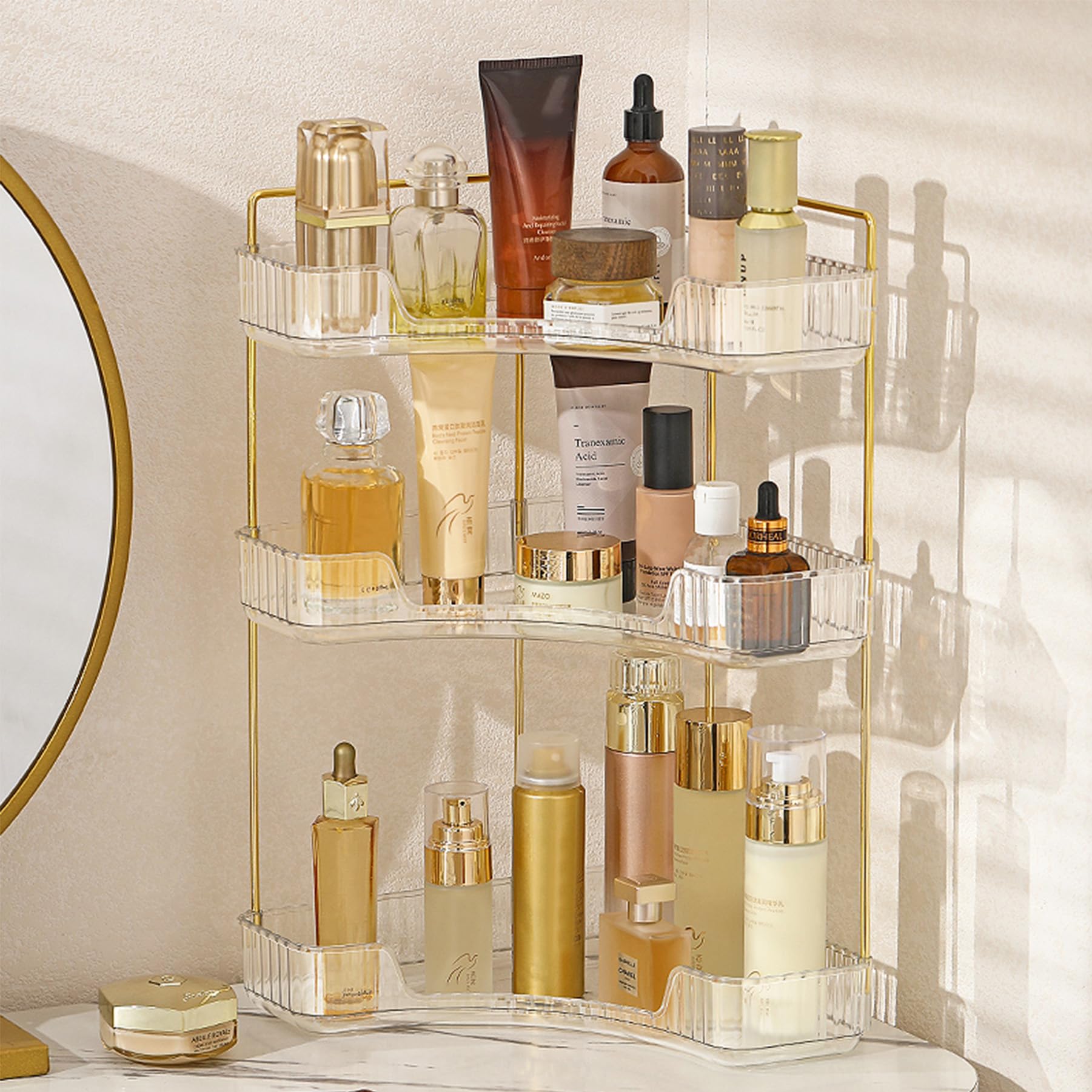 Aveniee White Corner Bathroom Organizer