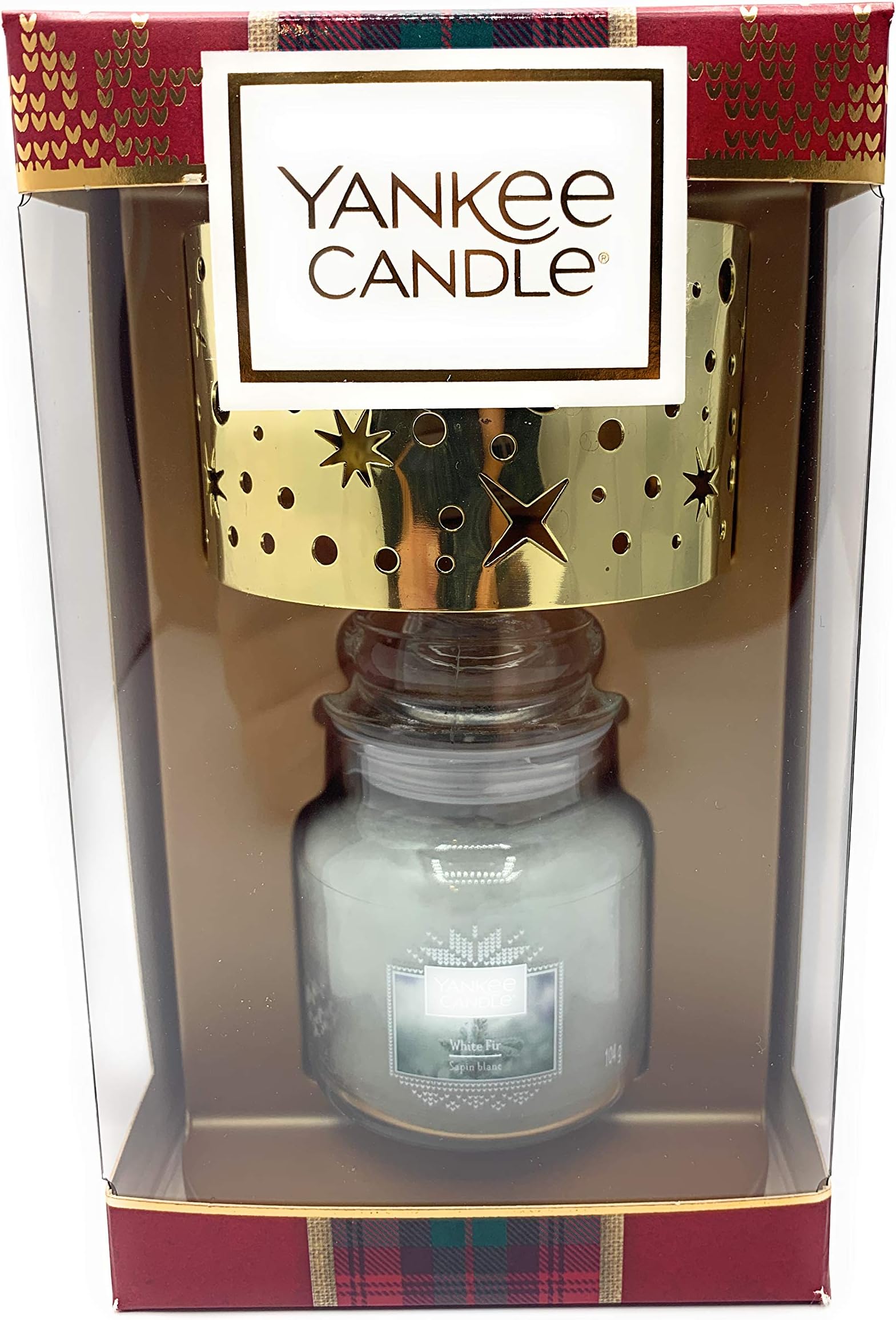 Yankee Candle White Fir with Lampshade Gift Set, Glass, Multi-Colour, 18.5 cm