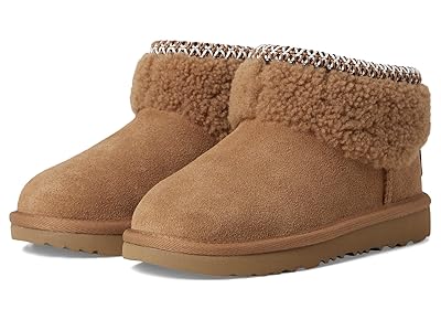 UGG Kids Classic Ultra Mini Maxi Curly (Little Kid/Big Kid) Girls Shoes Chestnut
