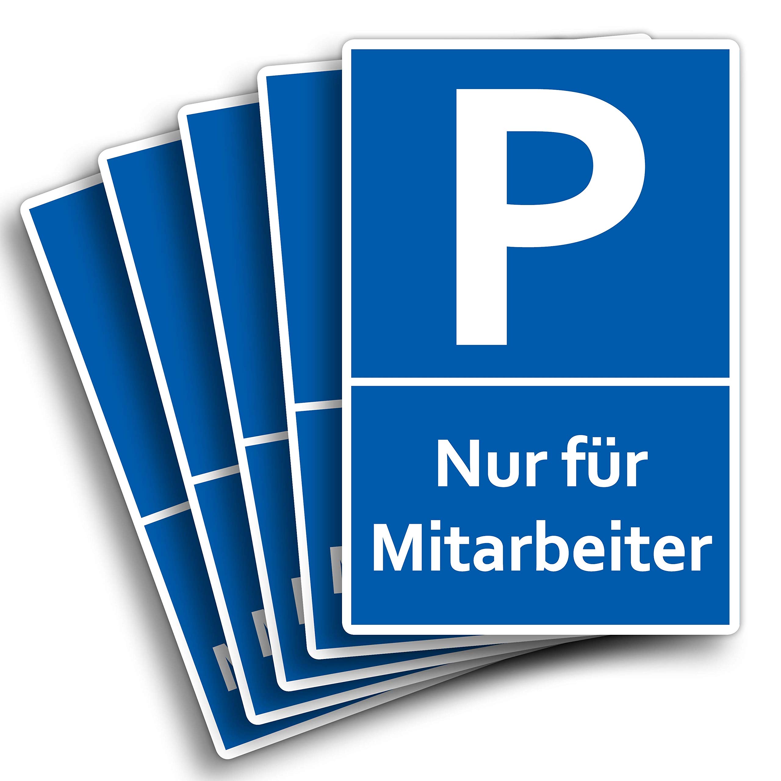 STROBO Lot de 5 panneaux de parking 20 x 30 cm en panneau rigide PVC expansé 3 mm pour les employés et les employés Protection UV