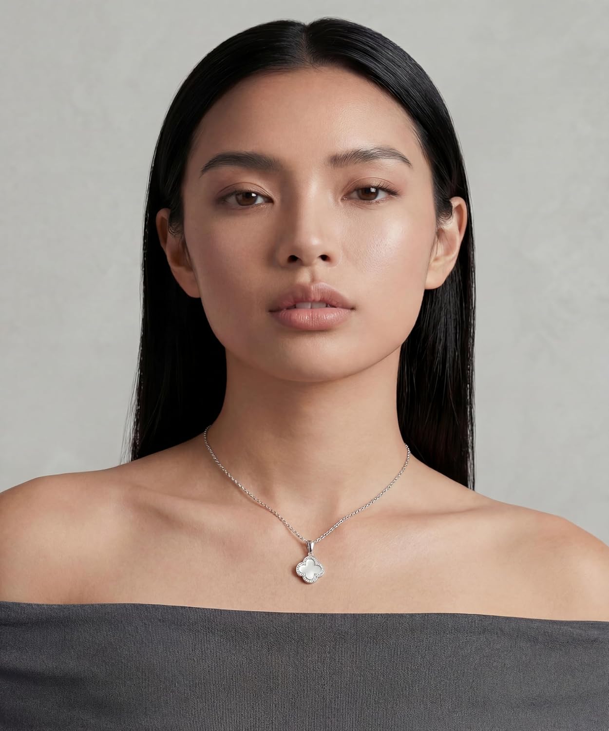 Clover 14K Gold Plated 925 Sterling Silver Pendant Necklace for Women, Four Leaf Clover Mother of Pearl Necklace, Elegant Jewelry Gift for Women - Image 2