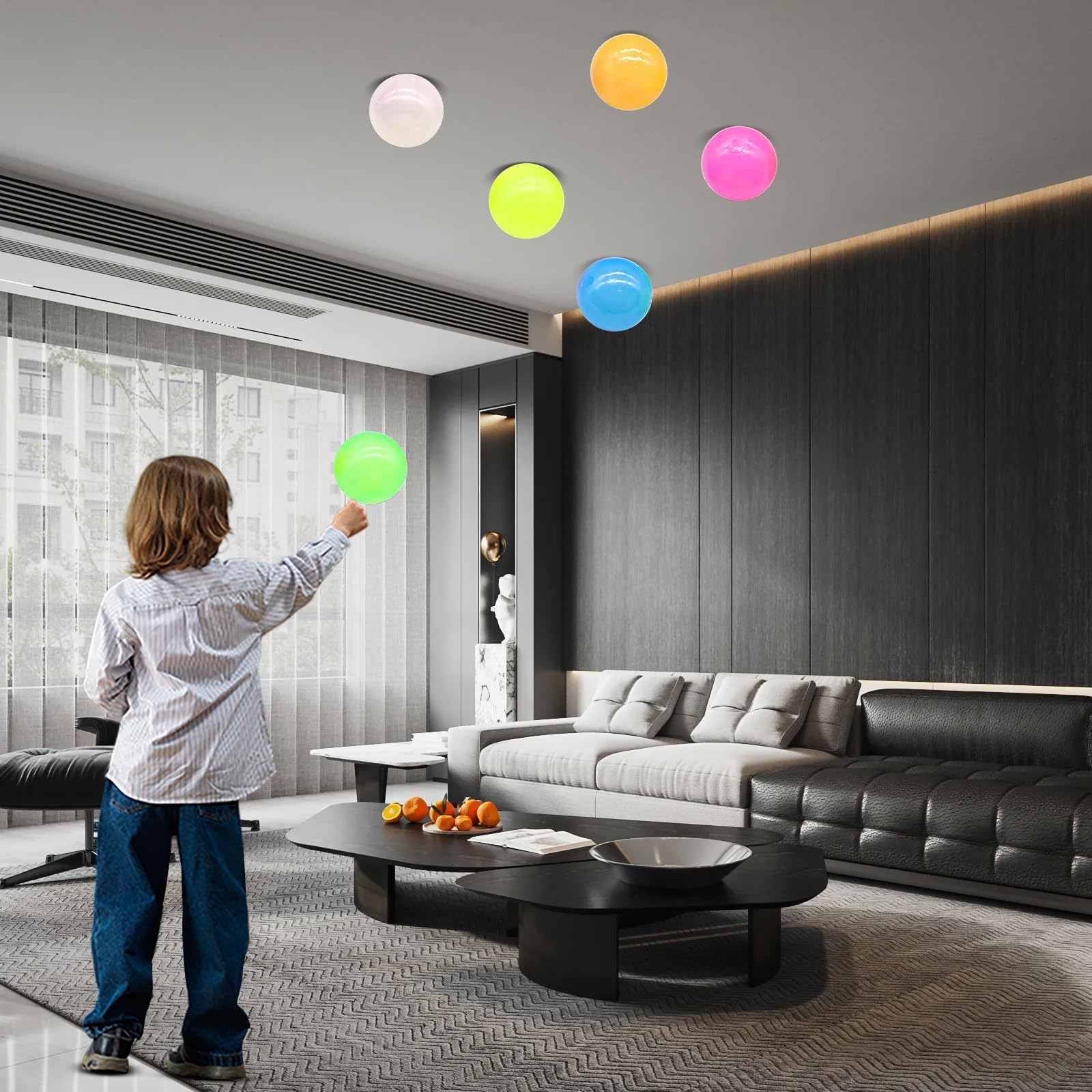 Bolas Antiestrés Luminosas – Set De 6/8/12 Unidades Adhesivas, TPR Suave, Absorben Luz Y Brillan En La Oscuridad, Ideales Para Aliviar Estrés Y Jugar En Casa