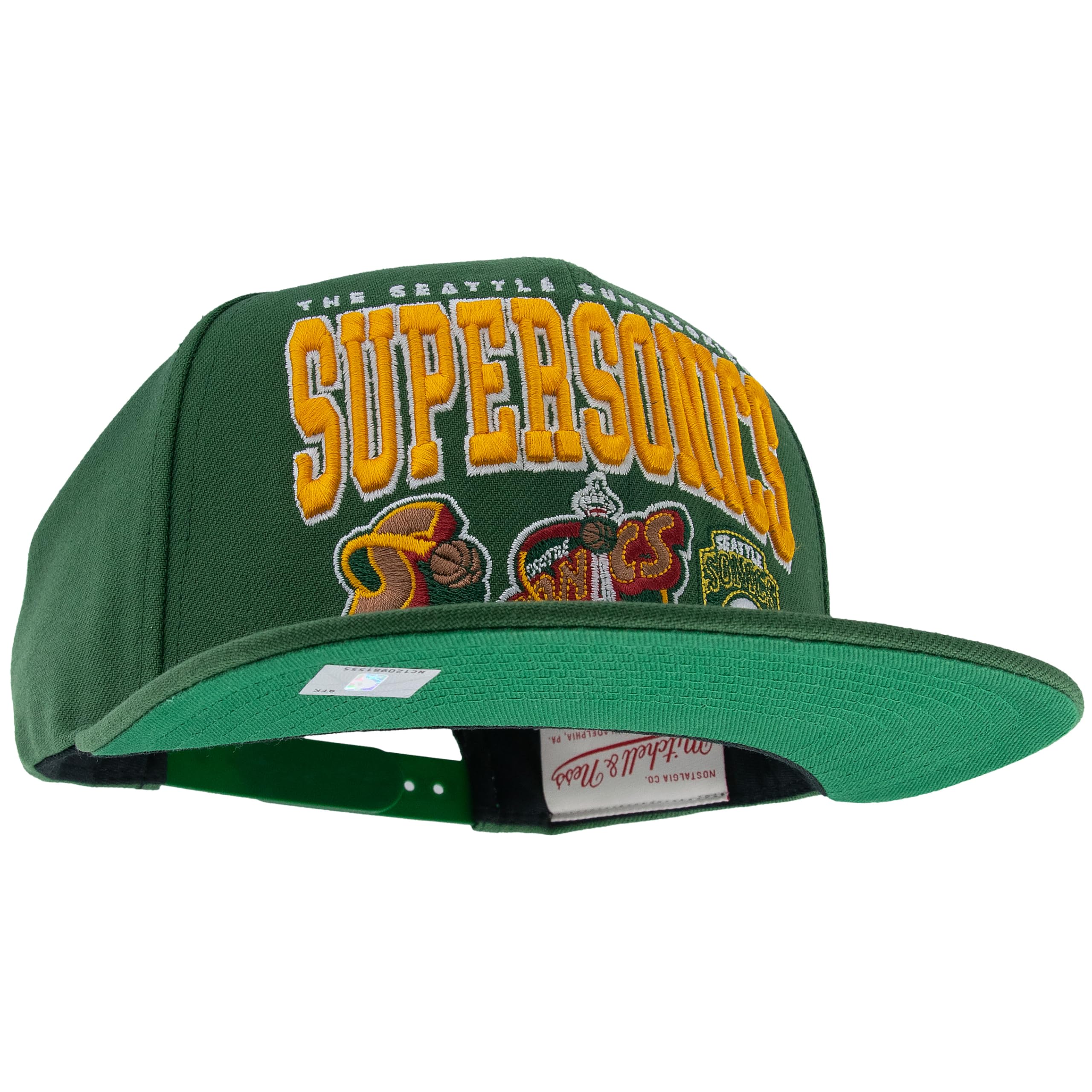 Mitchell & Ness NBA/HWC Champ Stack Baseball Snapback Cap - 100% Polyester, verstellbar, Herren, Frauen, Kinder, Unisex, Frühling, Sommer, Herbst, Winter
