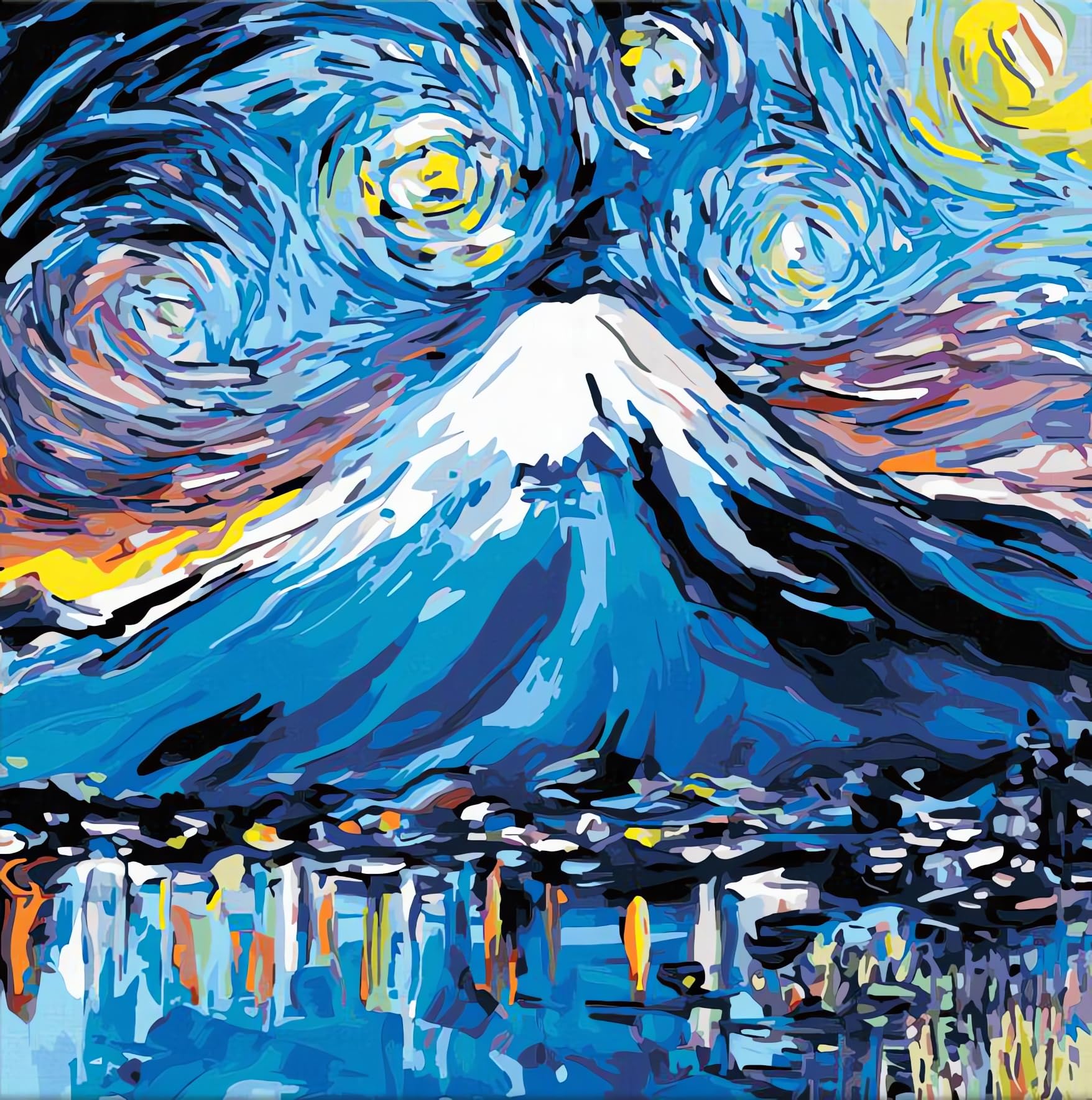 Amazon | ダイヤモンドアートペインティングキット、フジヤマ